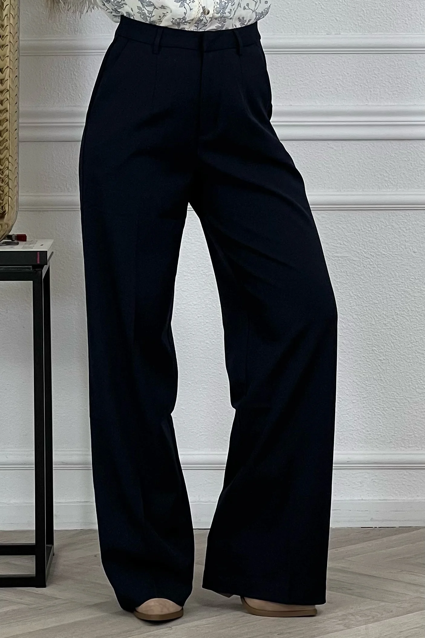 Luxury Straight Leg Pants - Navy - Image 4