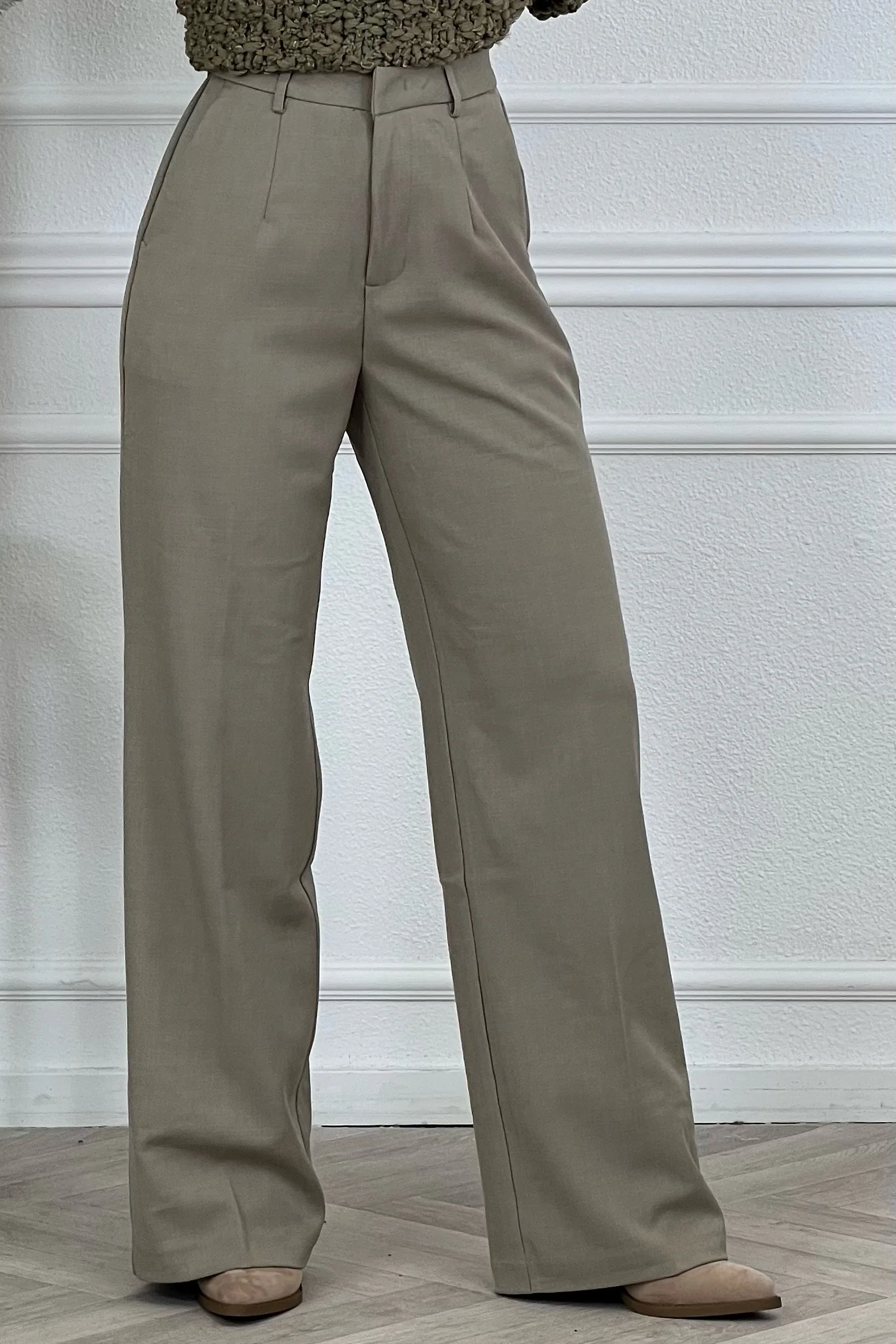 Luxury Straight Leg Pants - Taupe