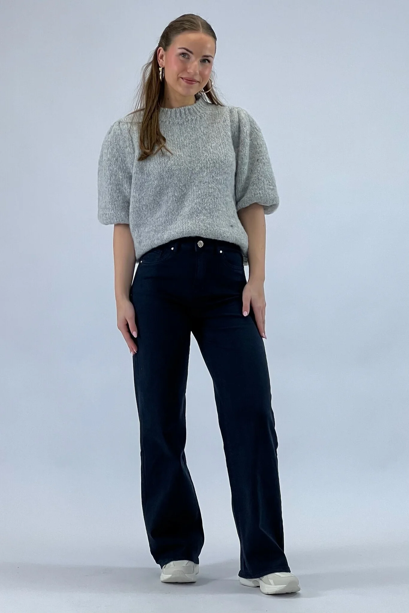 Madison Wide Leg Jeans - Navy - Image 4