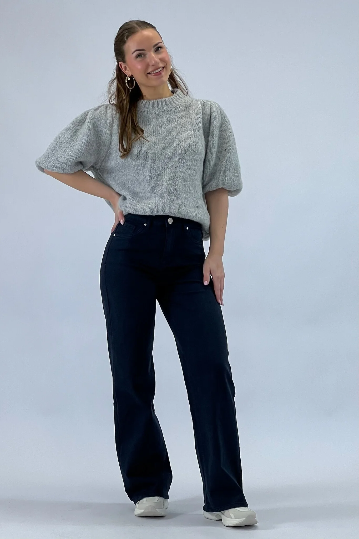 Madison Wide Leg Jeans - Navy - Image 5