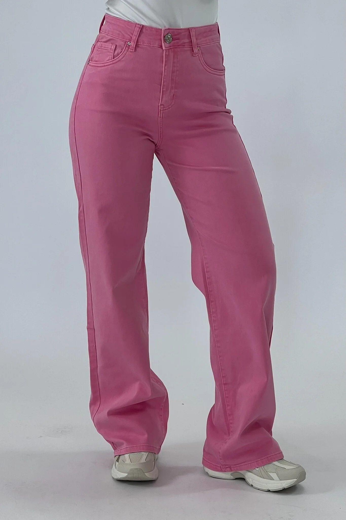 Madison Wide Leg Jeans - Sugar Pink
