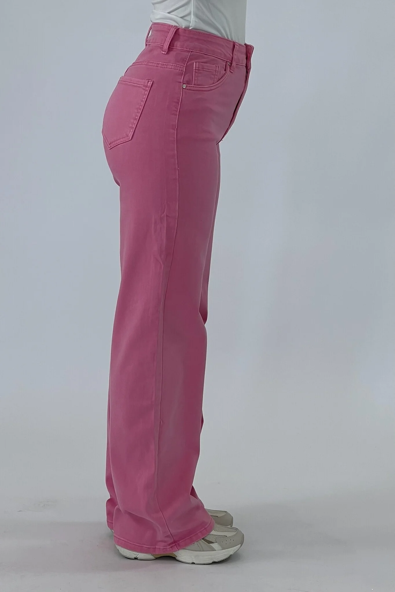 Madison Wide Leg Jeans - Sugar Pink - Image 2