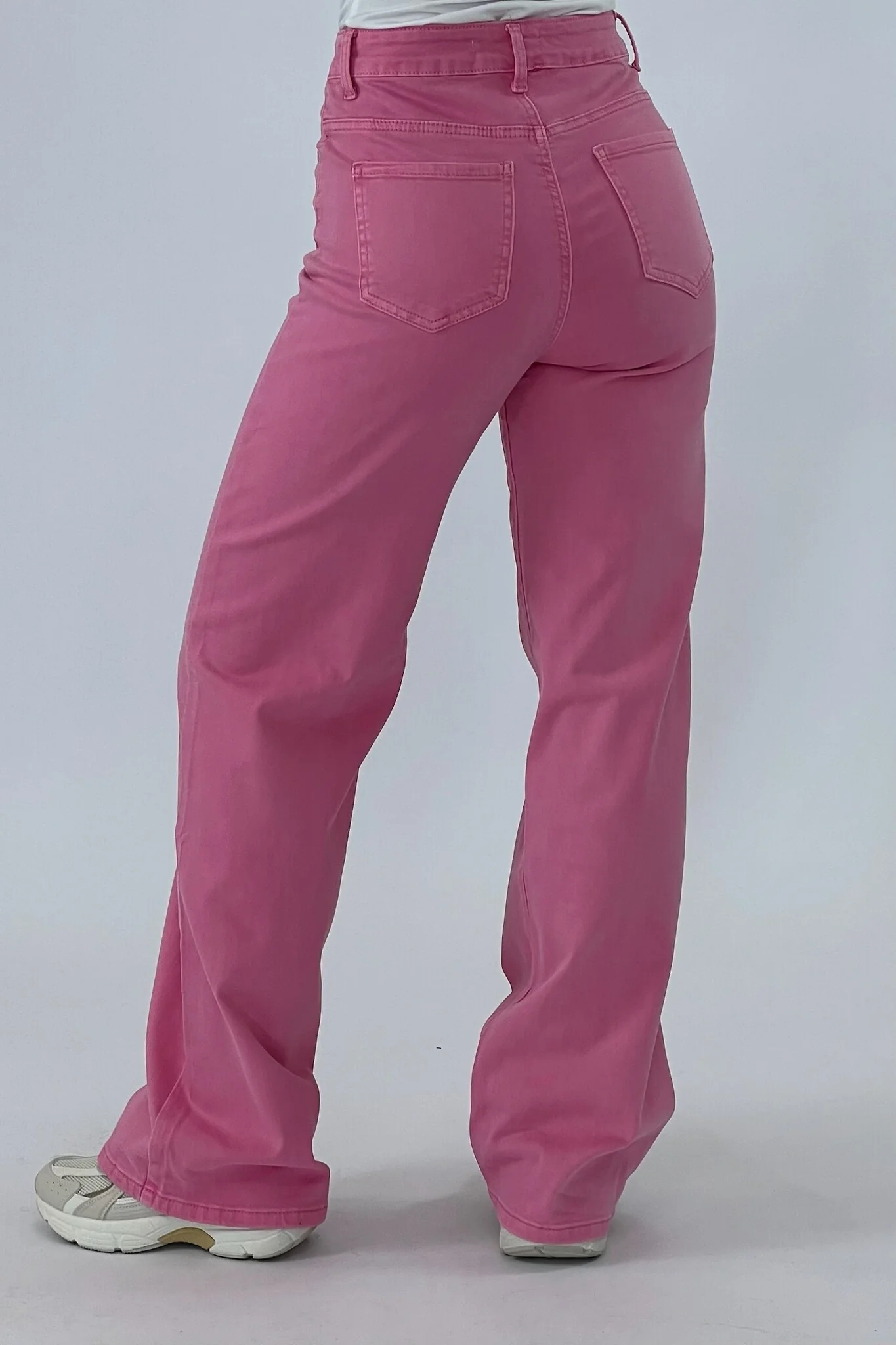 Madison Wide Leg Jeans - Sugar Pink - Image 7