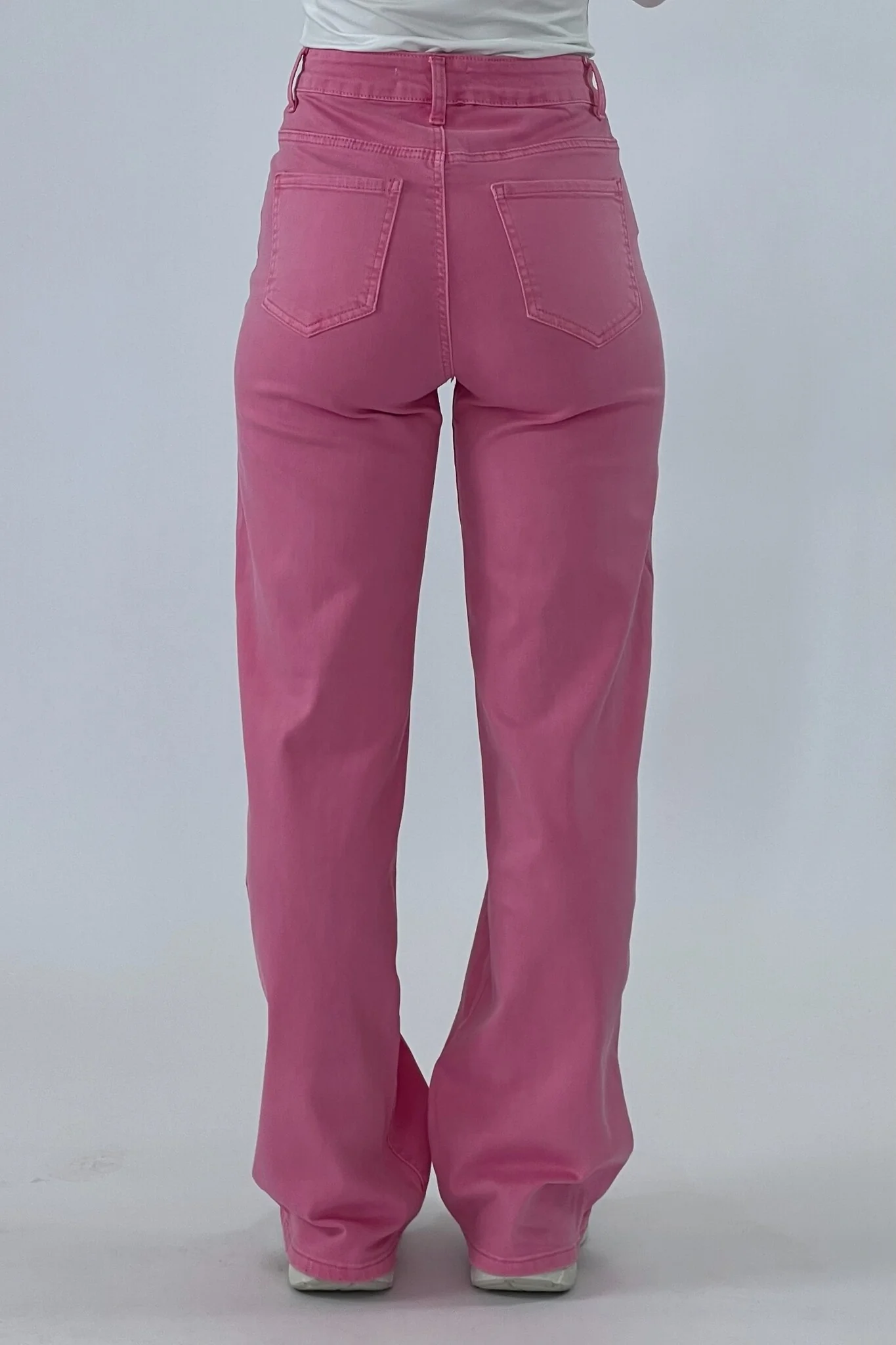 Madison Wide Leg Jeans - Sugar Pink - Image 8