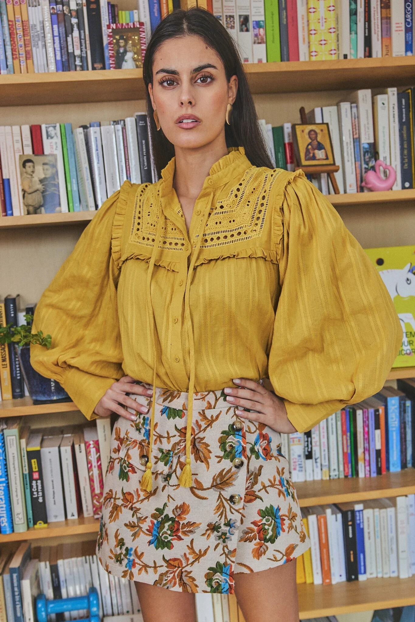 Marie Ruffle Blouse - Honey - Image 2