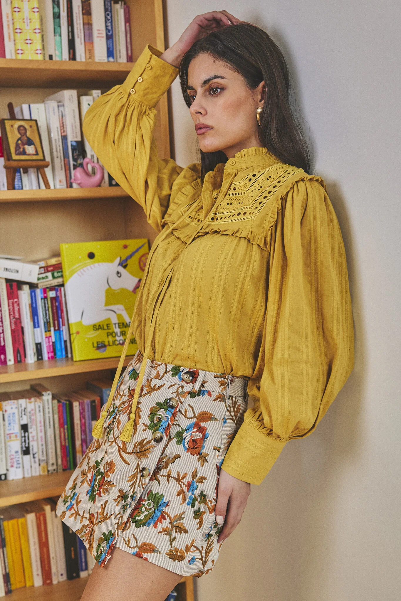Marie Ruffle Blouse - Honey - Image 3