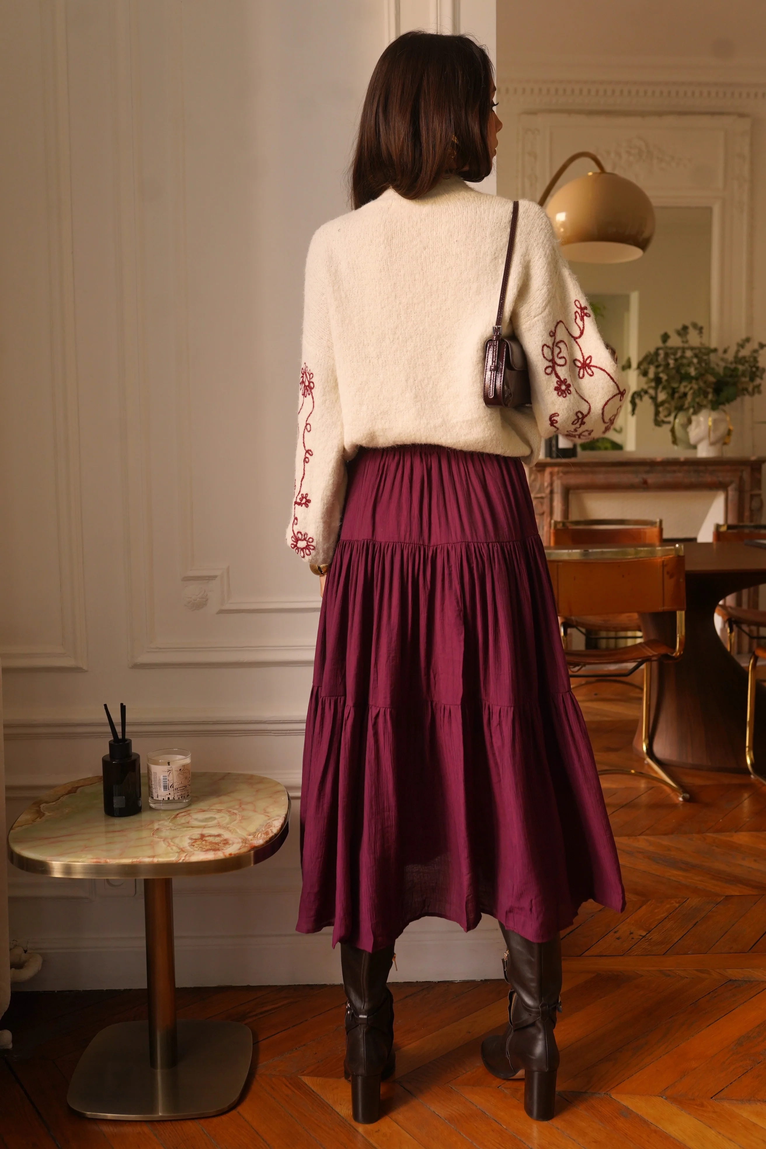 Maxi Fré Skirt - Bordeaux - Image 3