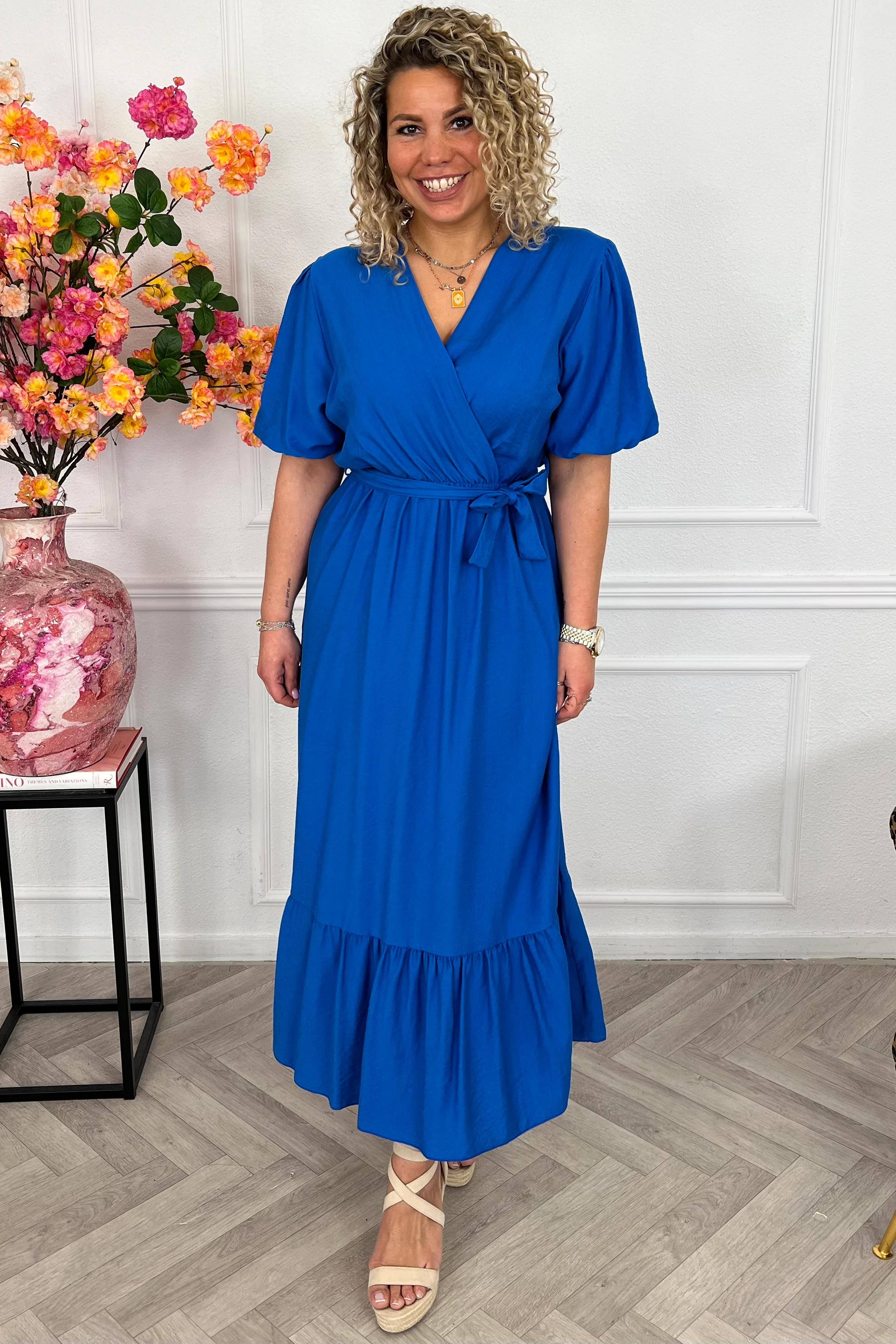 Maxi Puffy Sleeve Dress - Royal Blue - Image 10