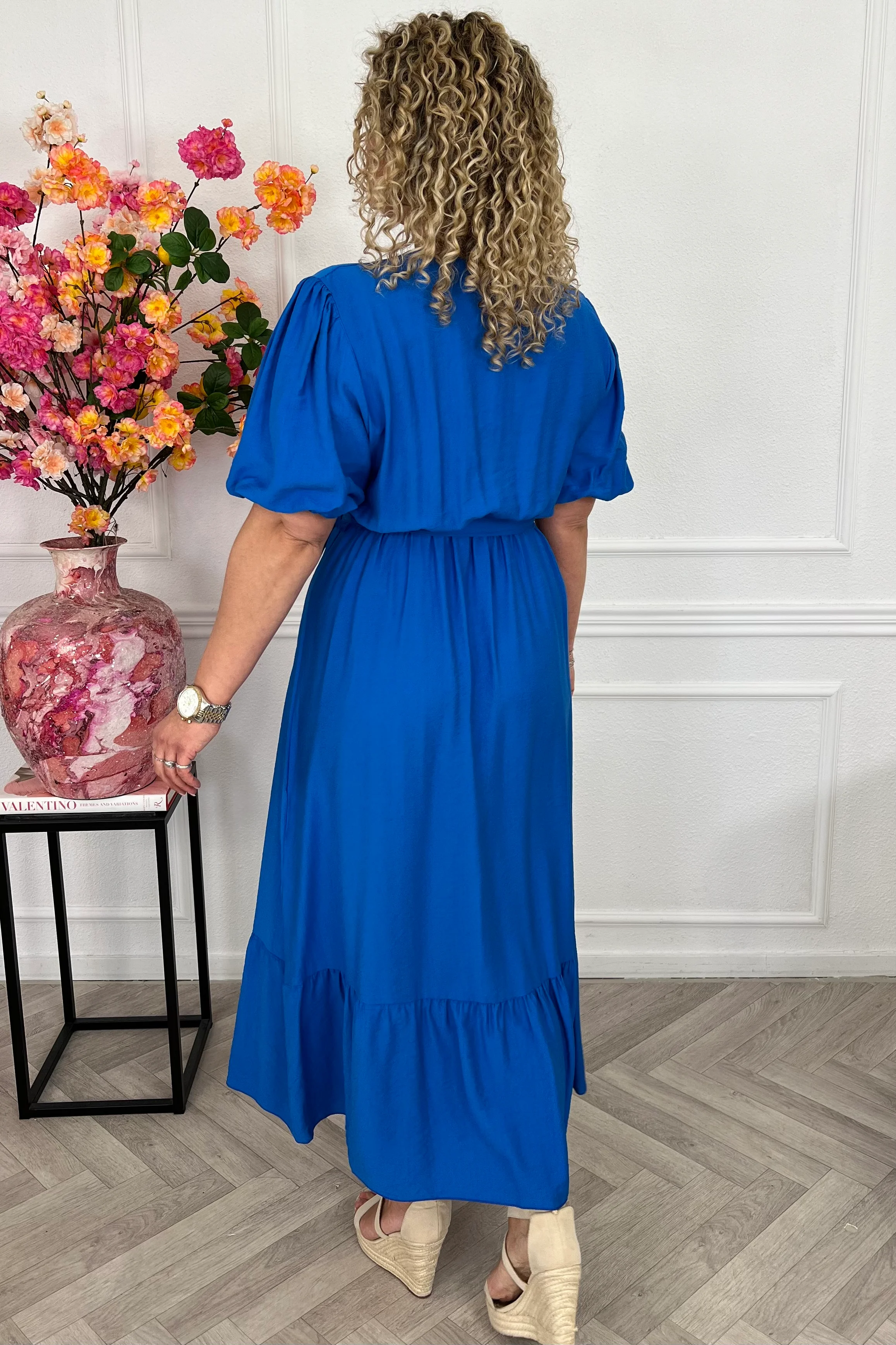 Maxi Puffy Sleeve Dress - Royal Blue - Image 7