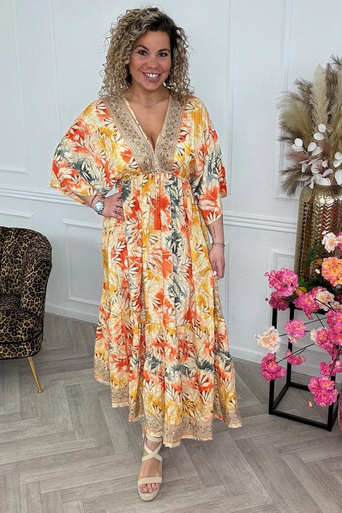 Maxi Salerno Summer Dress - Orange - Image 2