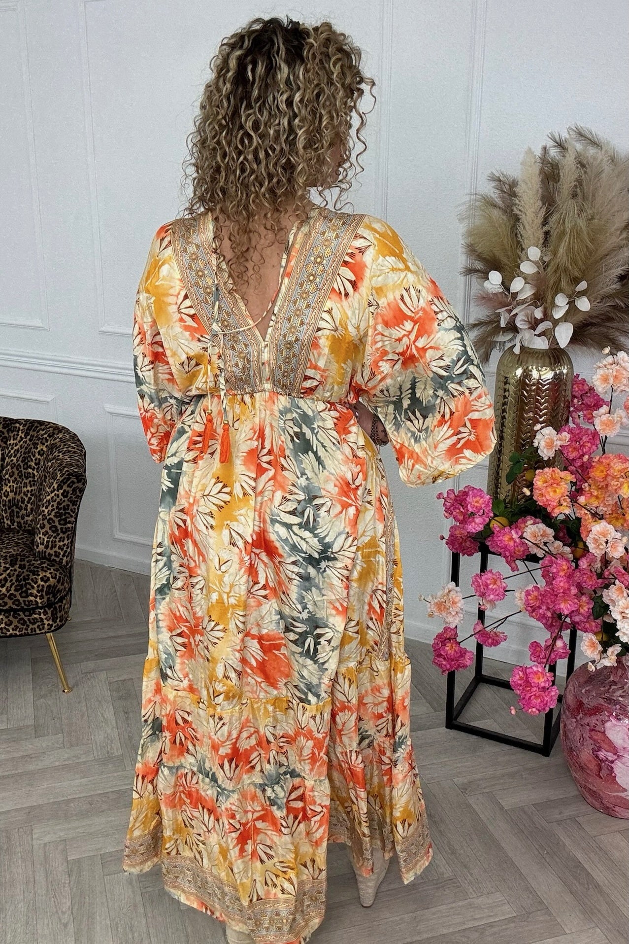 Maxi Salerno Summer Dress - Orange - Image 3