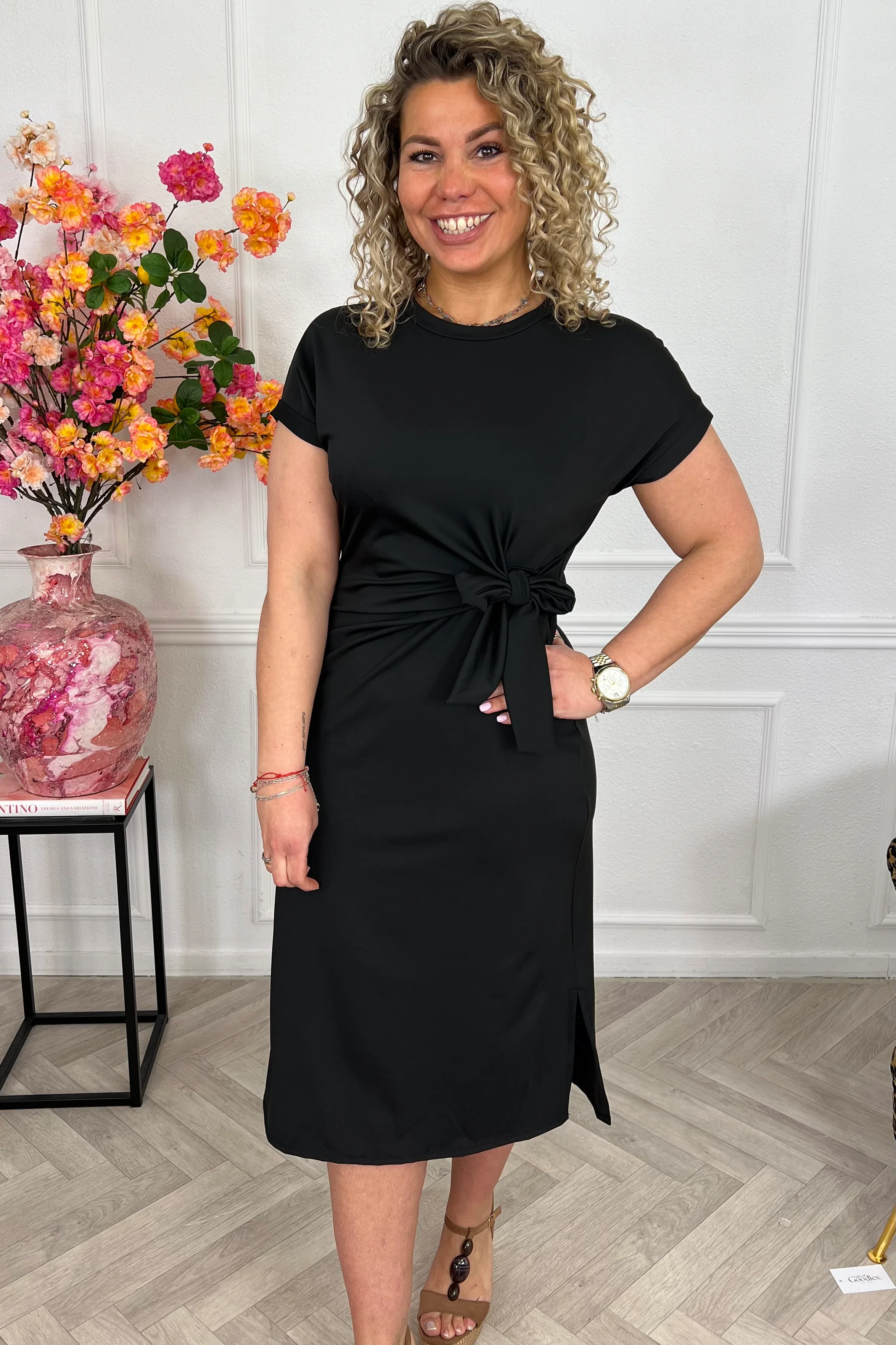 Maxi Travel Bow Strik Dress - Black