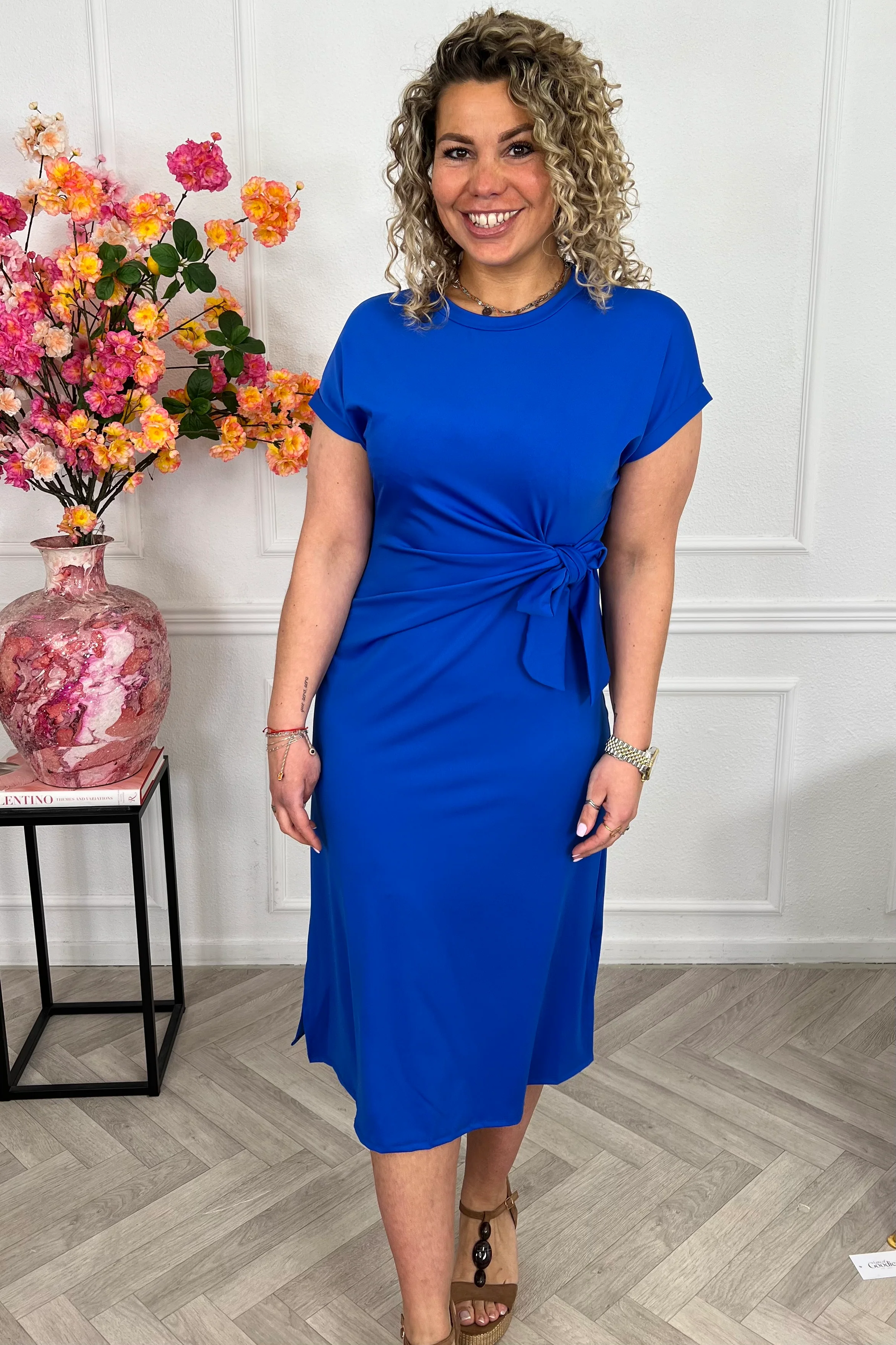 Maxi Travel Bow Strik Dress - Kobalt