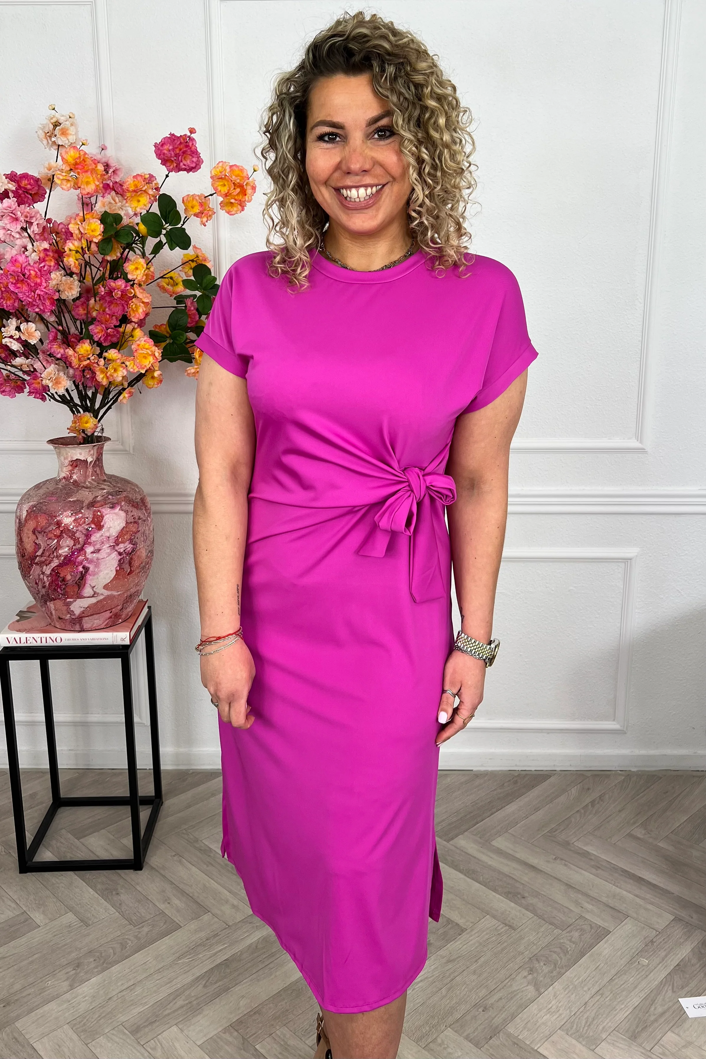 Maxi Travel Bow Strik Dress - Magenta - Image 2