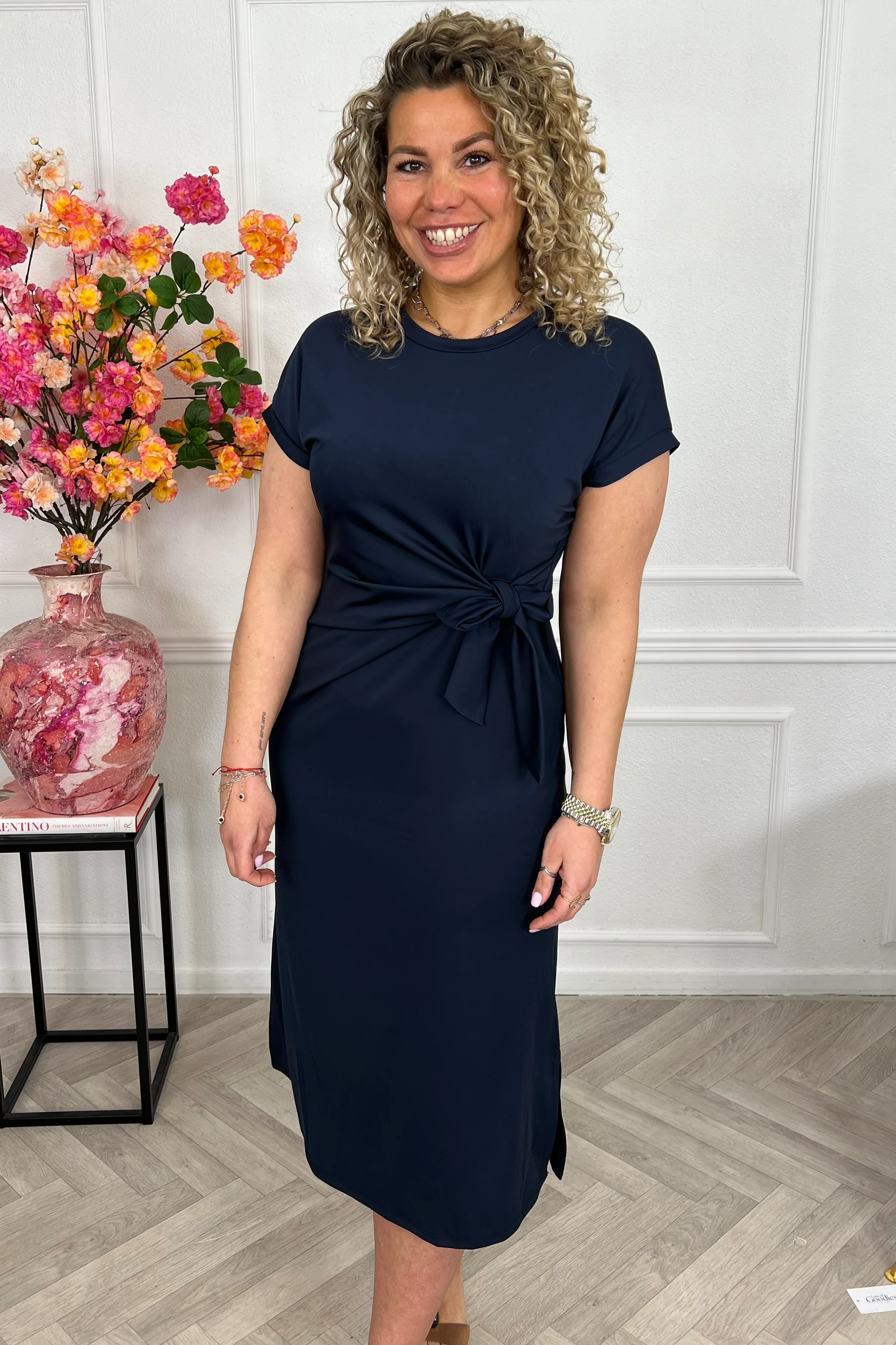 Maxi Travel Bow Strik Dress - Navy - Image 3