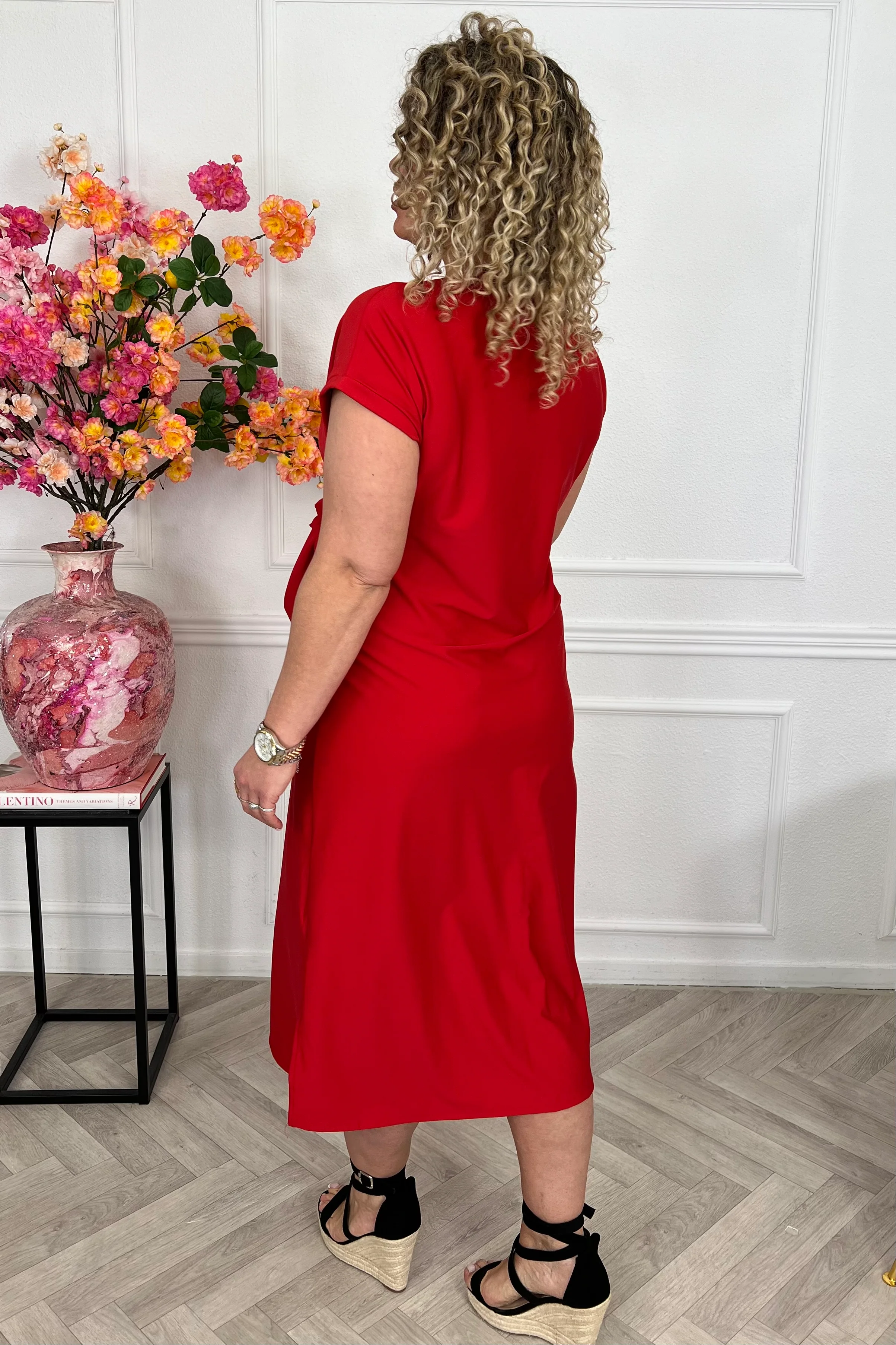 Maxi Travel Bow Strik Dress - Red - Image 2