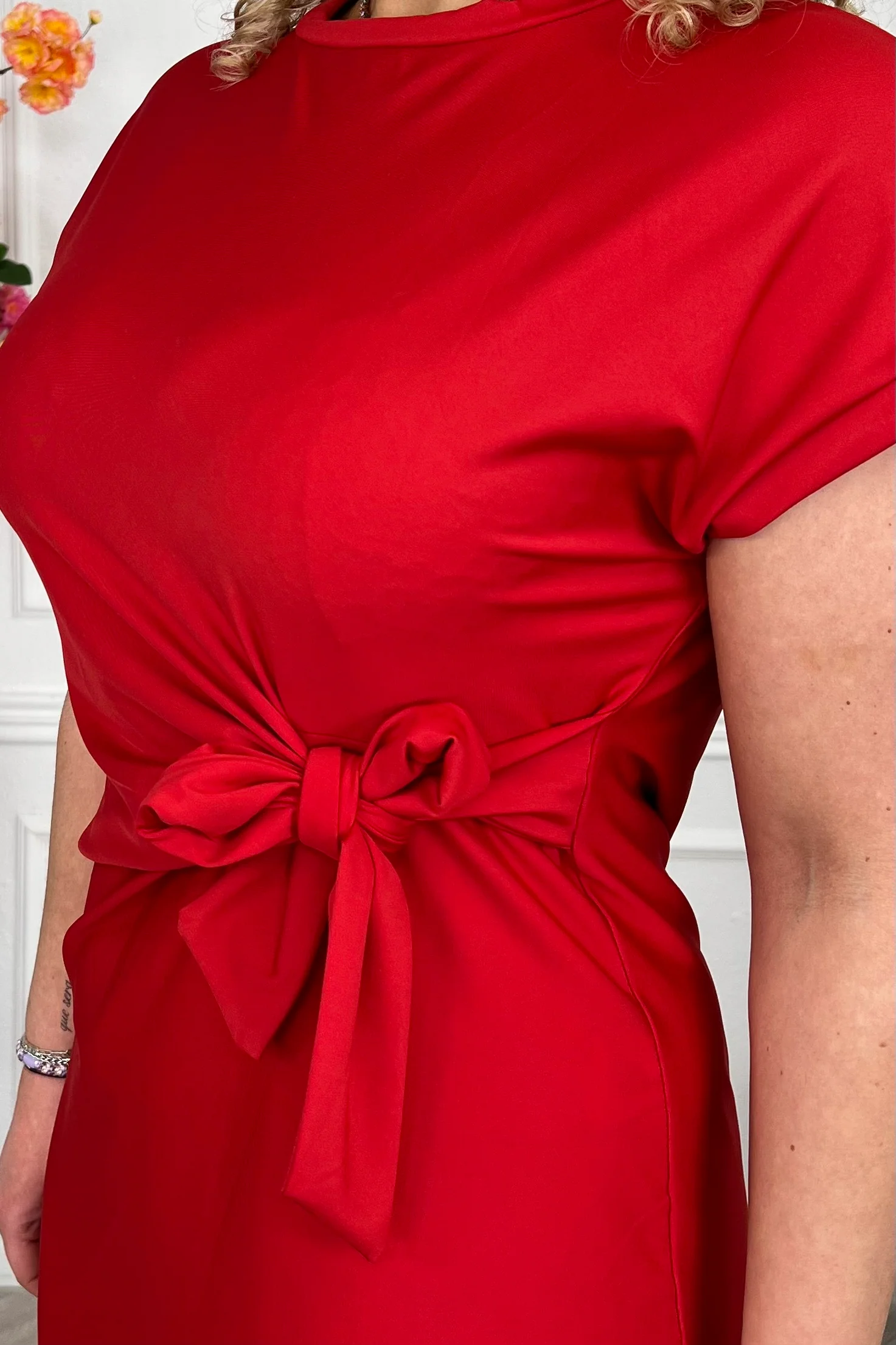 Maxi Travel Bow Strik Dress - Red - Image 3