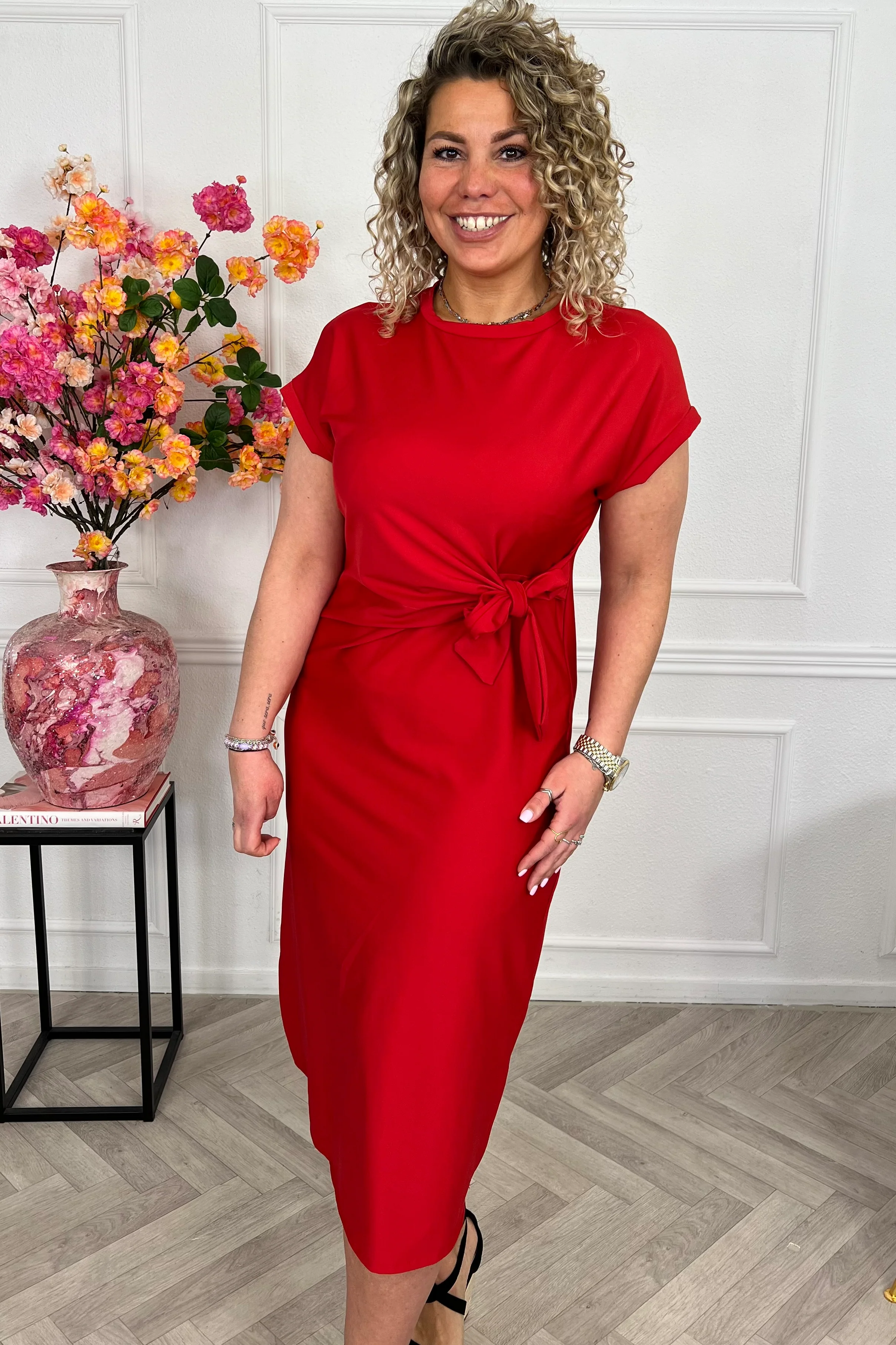 Maxi Travel Bow Strik Dress - Red - Image 8
