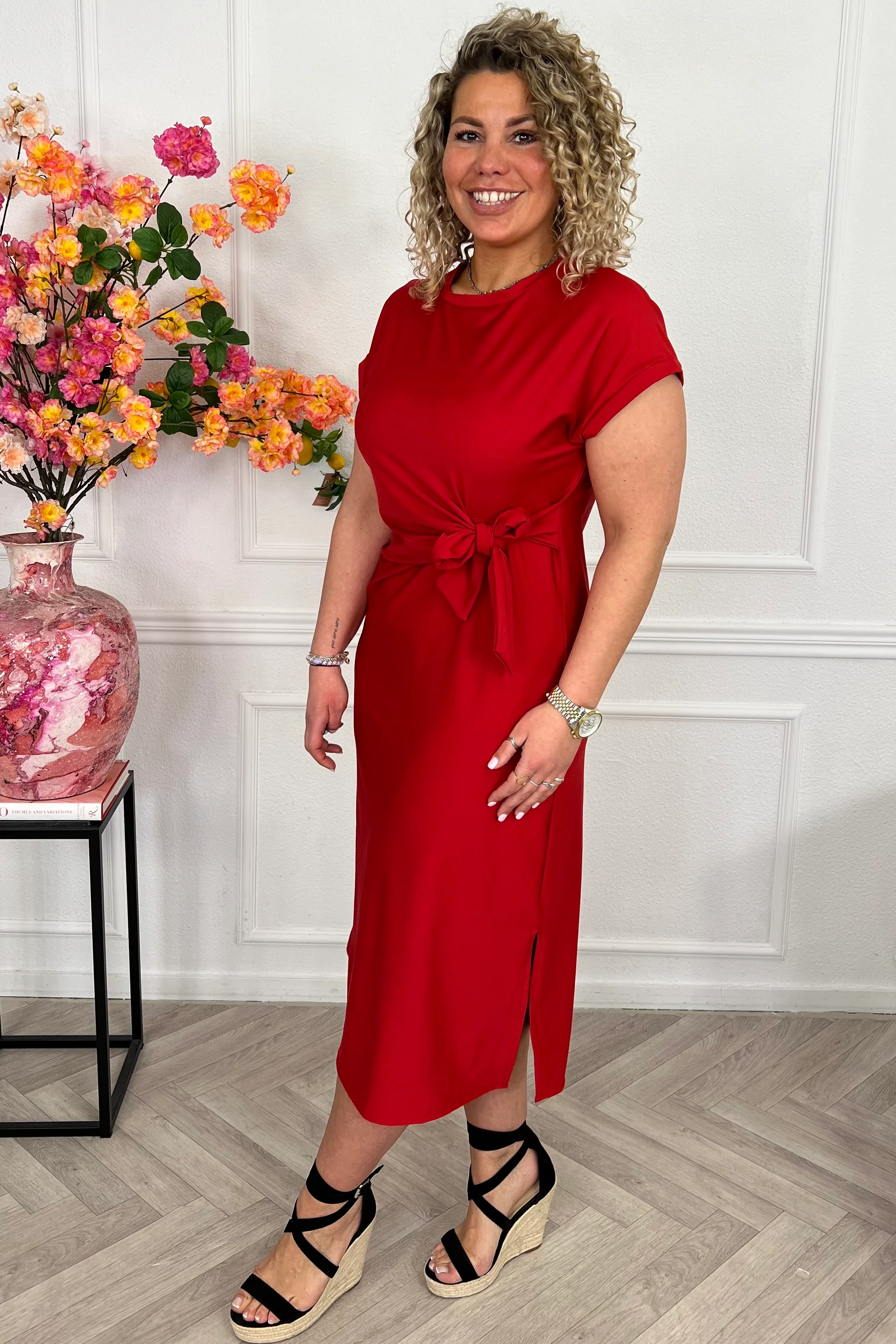 Maxi Travel Bow Strik Dress - Red - Image 9