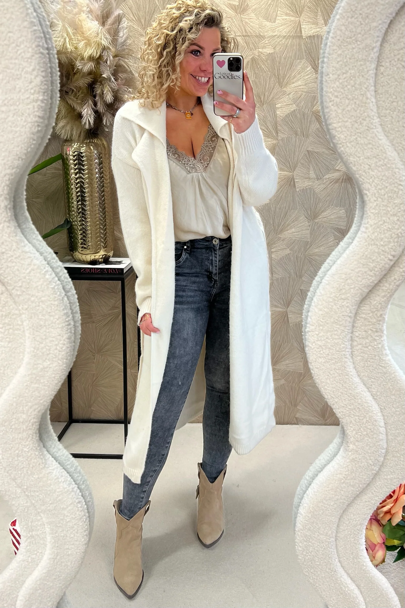 Mila Belted Vest - Beige