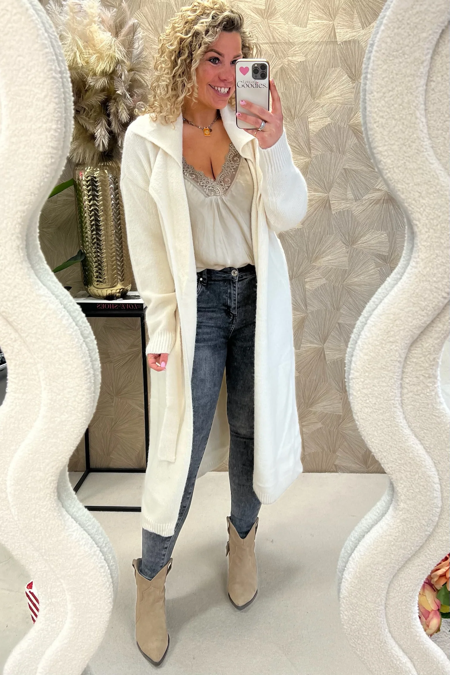 Mila Belted Vest - Beige - Image 2