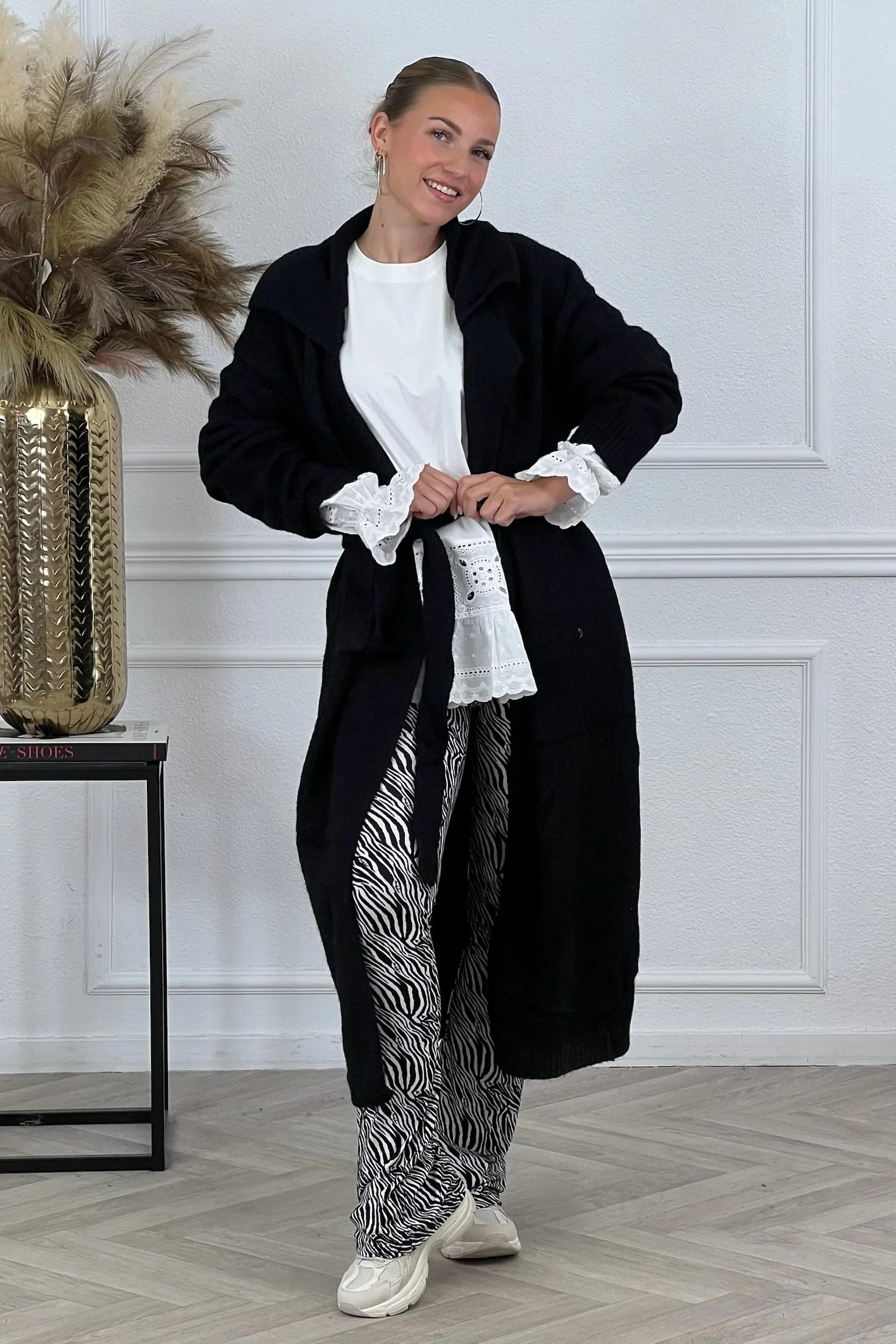 Mila Belted Vest - Black - Image 4