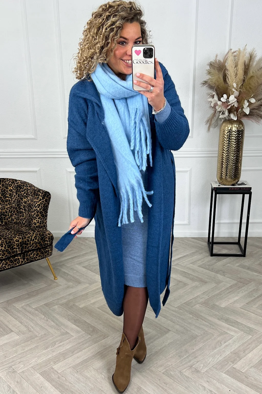 Mila Belted Vest - Blue - Image 3