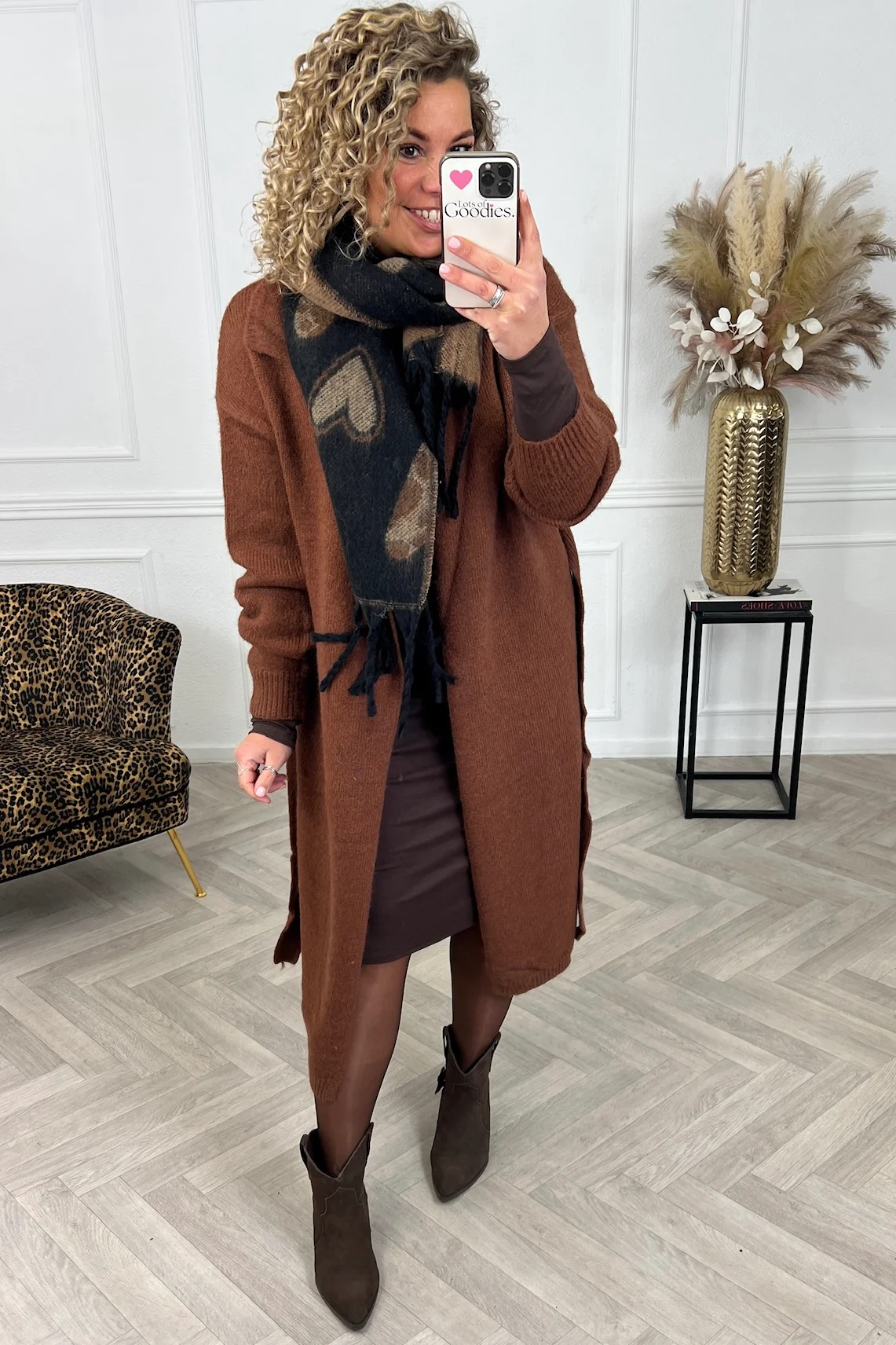 Mila Belted Vest - Brown - Image 3