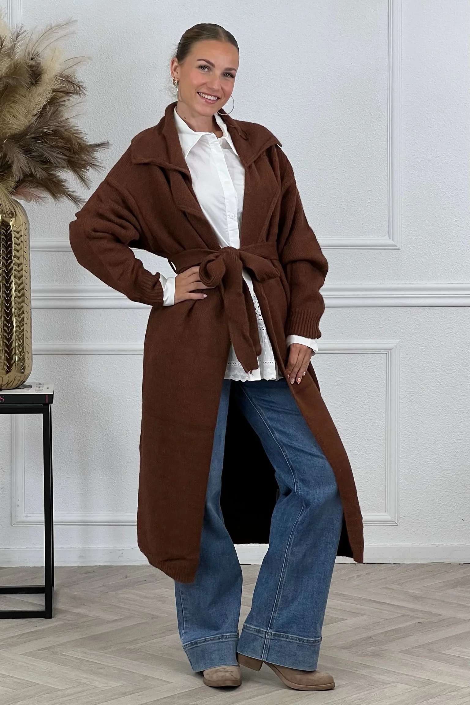 Mila Belted Vest - Brown - Image 4