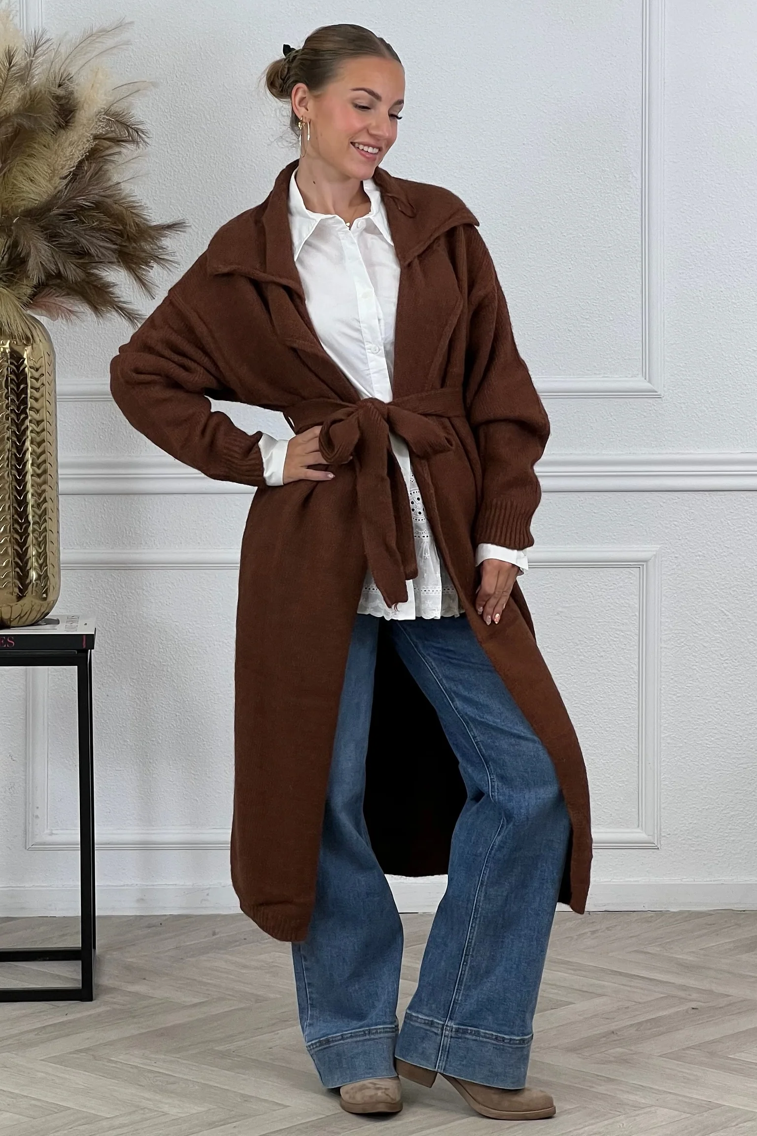 Mila Belted Vest - Brown - Image 5
