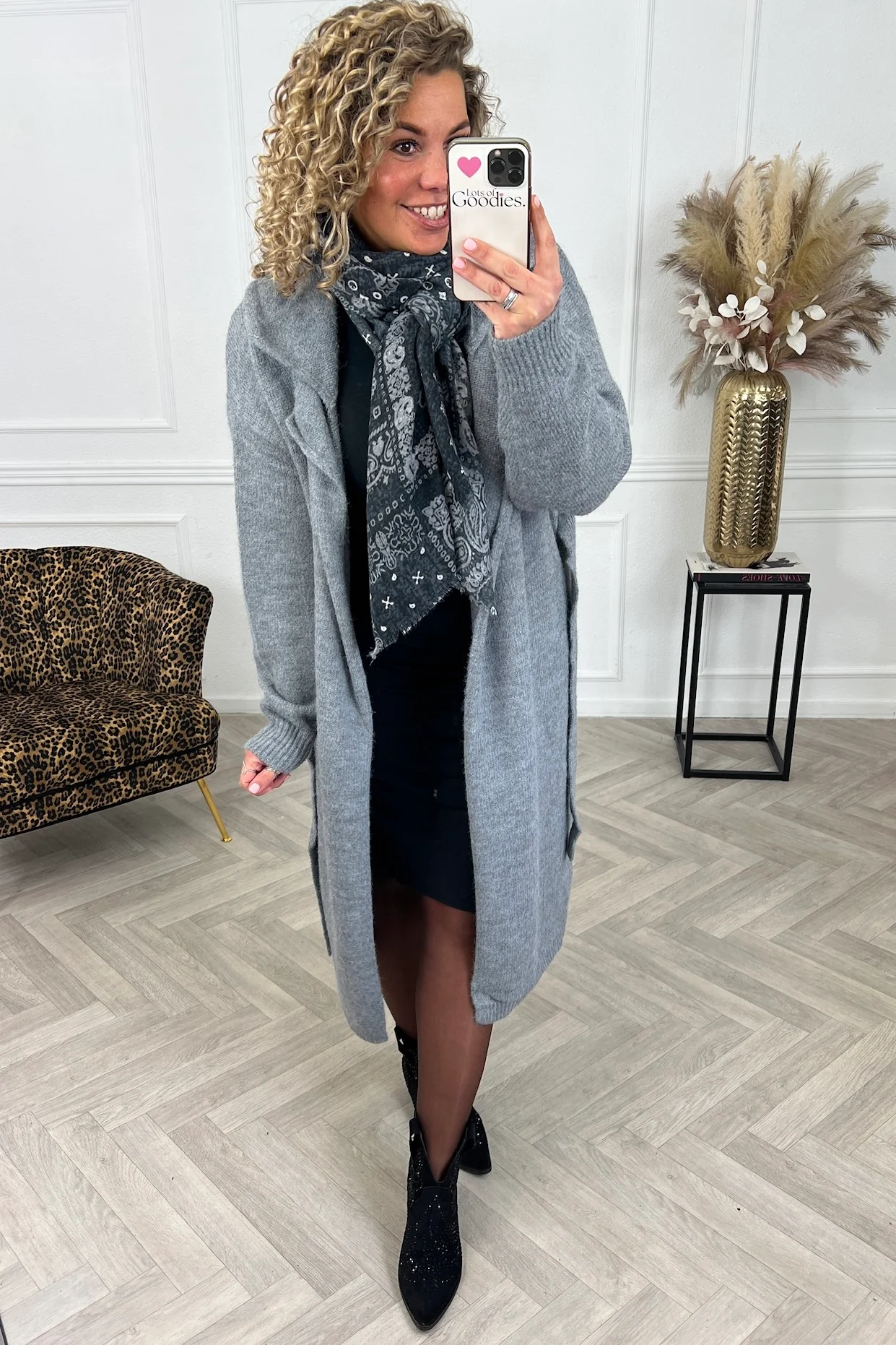 Mila Belted Vest - Grey