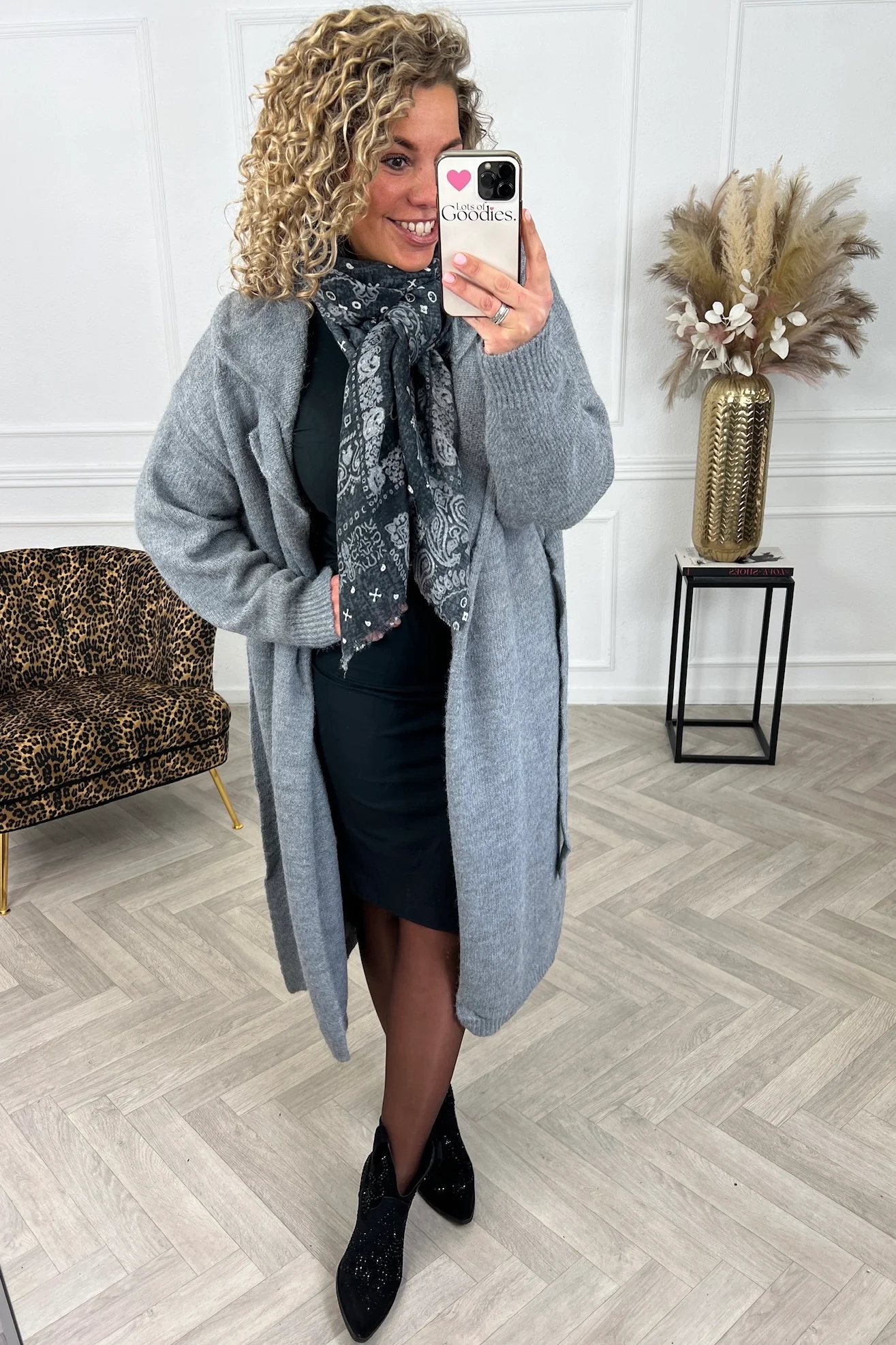 Mila Belted Vest - Grey - Image 2