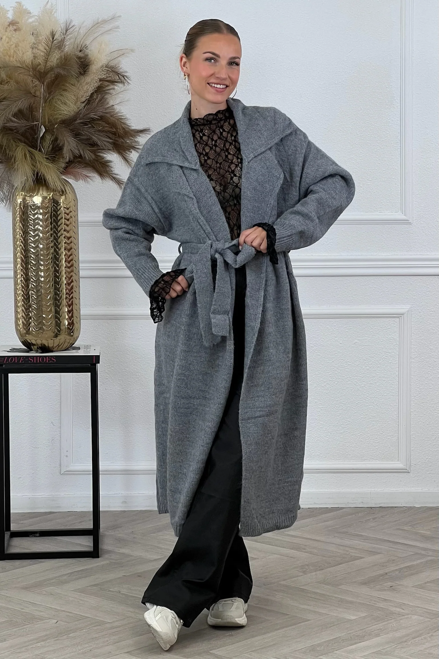 Mila Belted Vest - Grey - Image 3