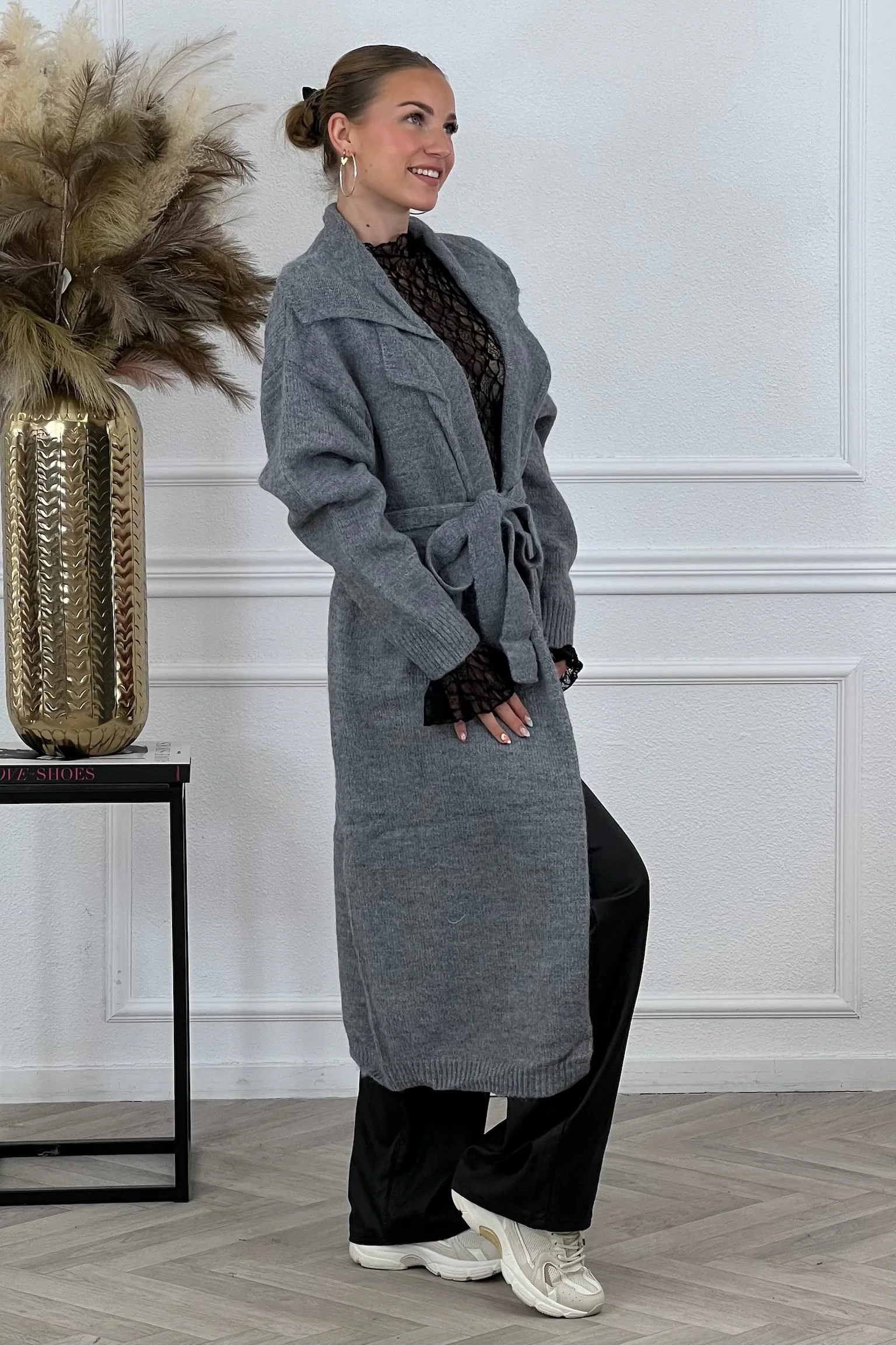 Mila Belted Vest - Grey - Image 4