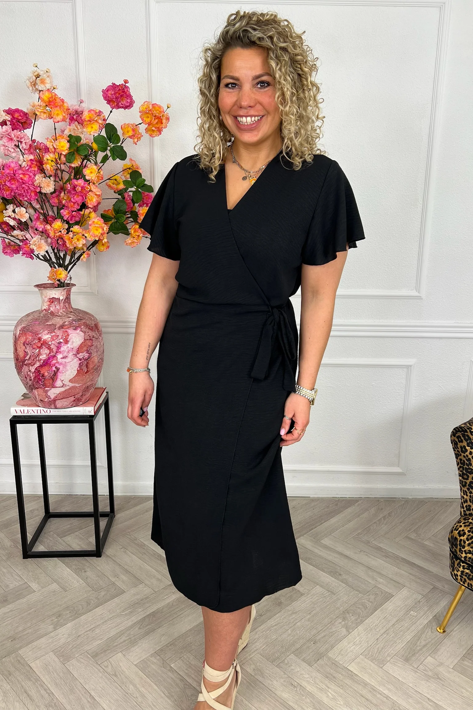 Milano Maxi Wrap Dress - Black