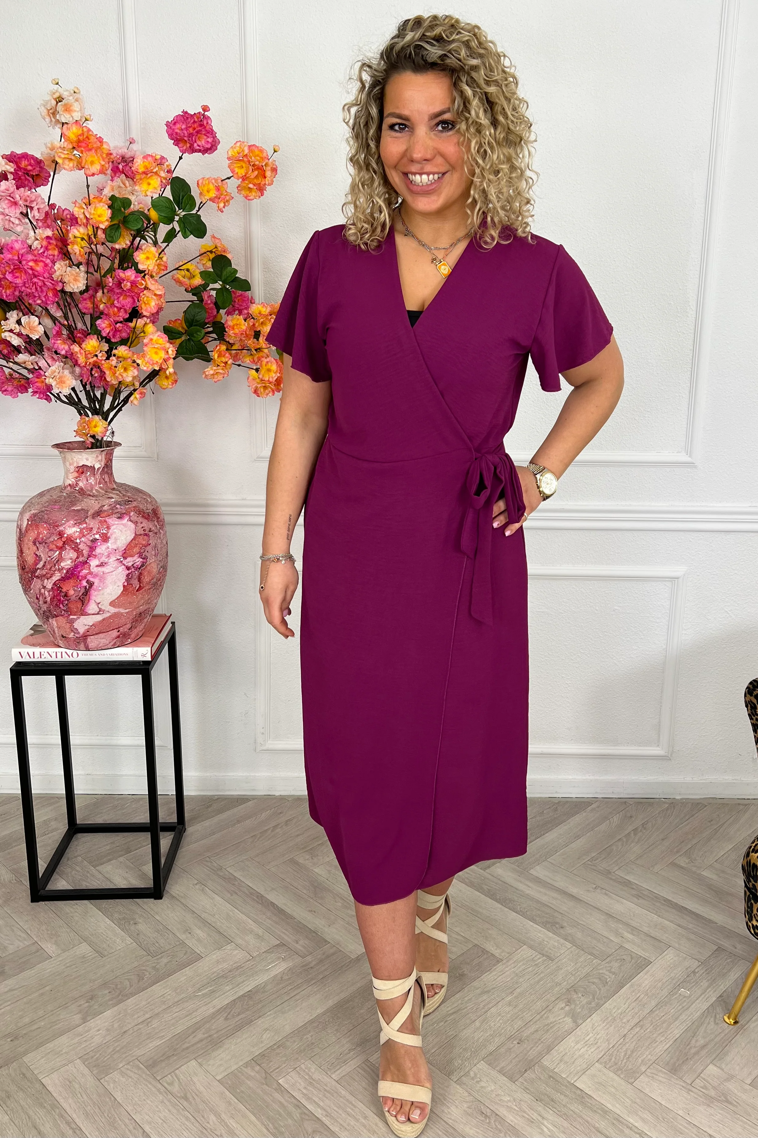 Milano Maxi Wrap Dress - Bordeaux