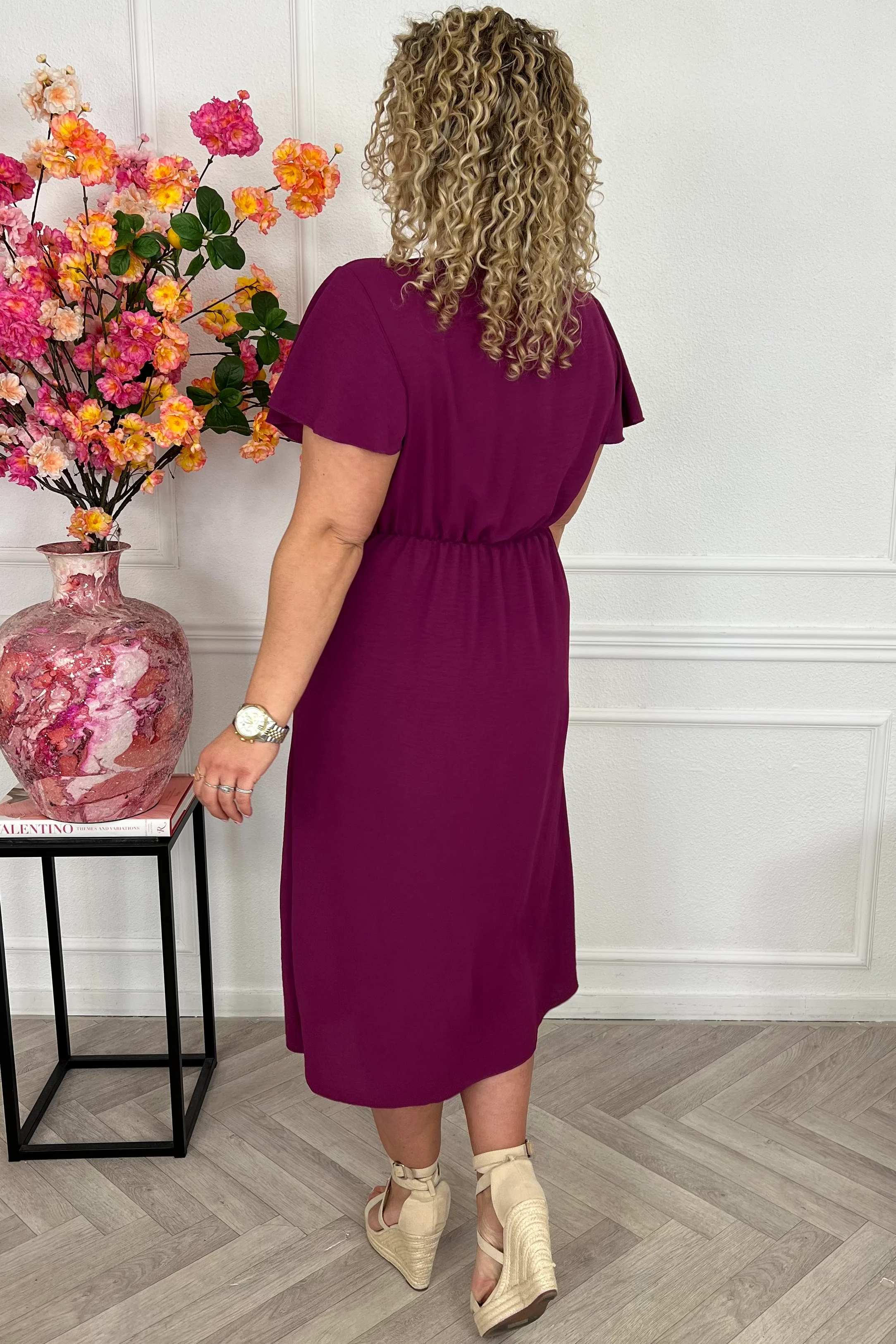 Milano Maxi Wrap Dress - Bordeaux - Image 2