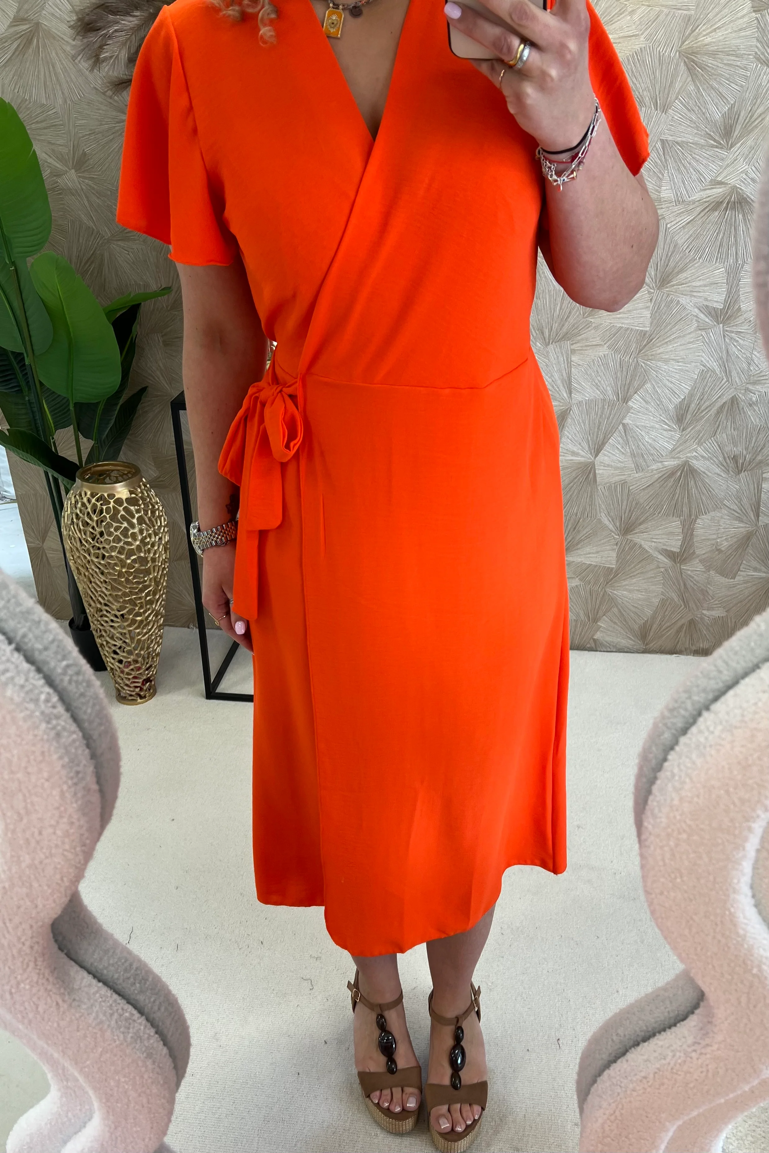 Milano Maxi Wrap Dress - Orange - Image 2