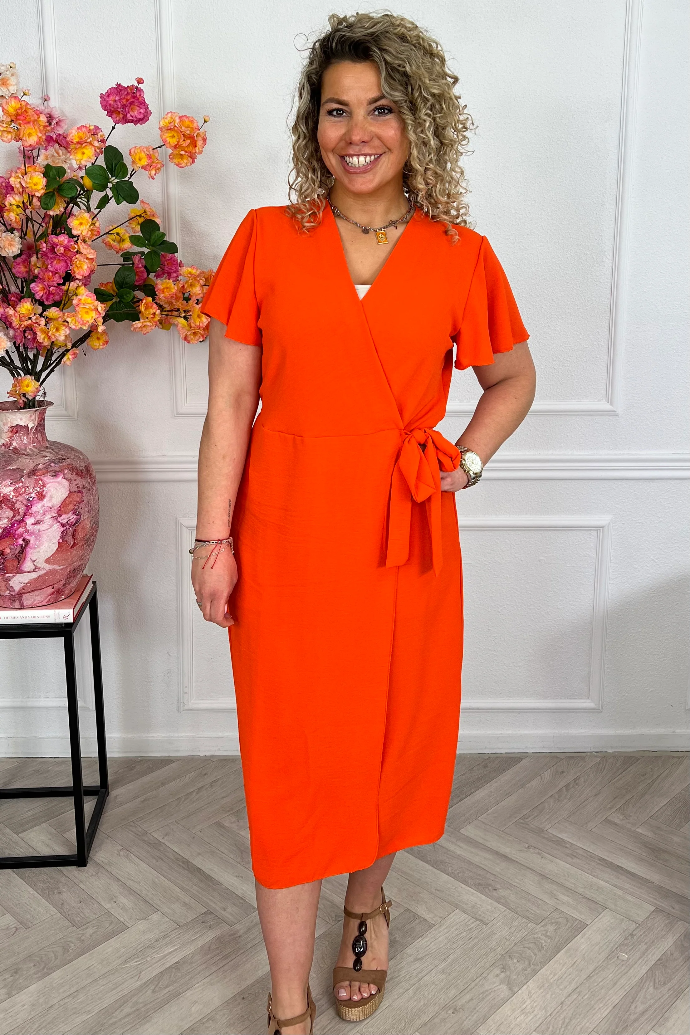 Milano Maxi Wrap Dress - Orange - Image 5