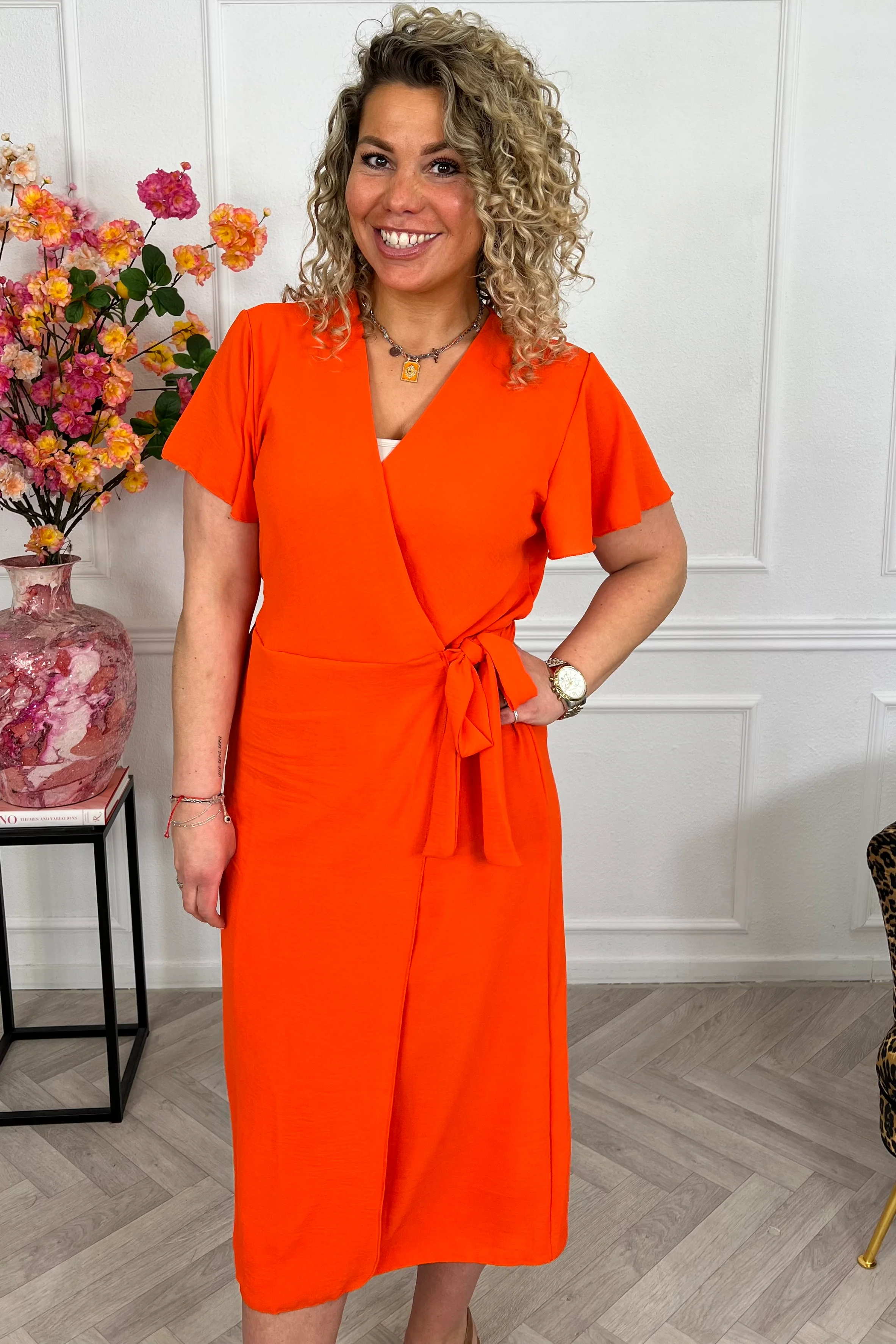Milano Maxi Wrap Dress - Orange - Image 9
