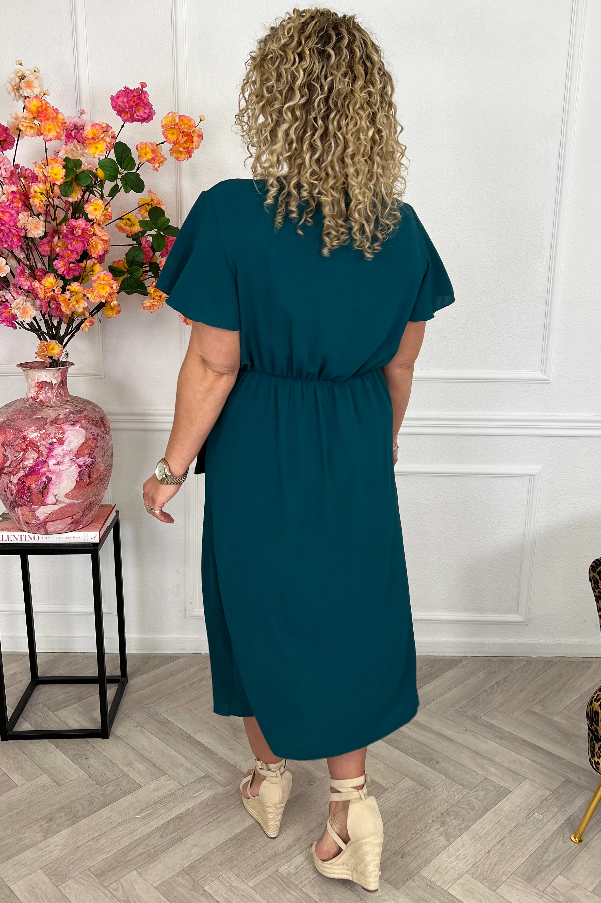 Milano Maxi Wrap Dress - Petrol - Image 3