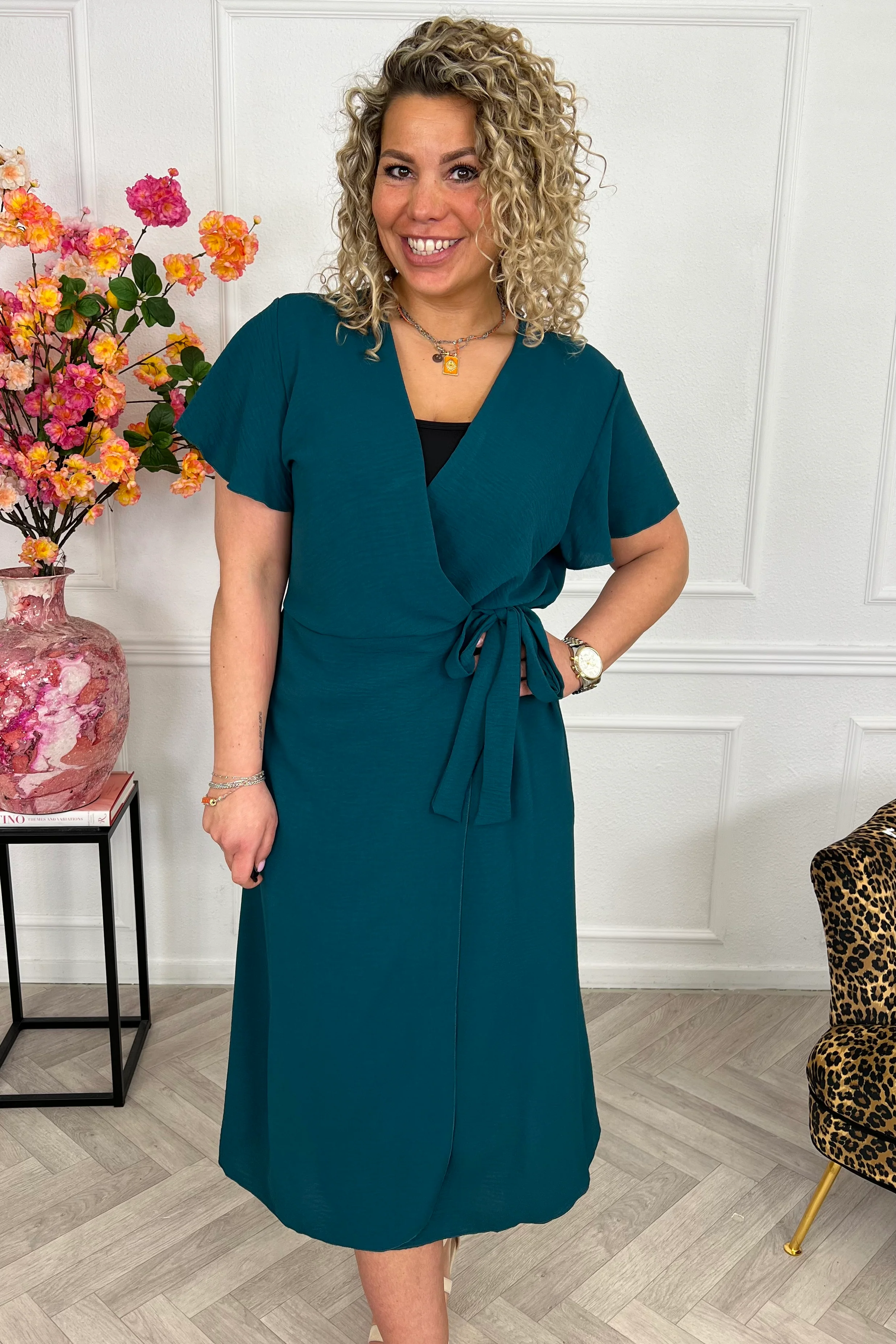 Milano Maxi Wrap Dress - Petrol - Image 4