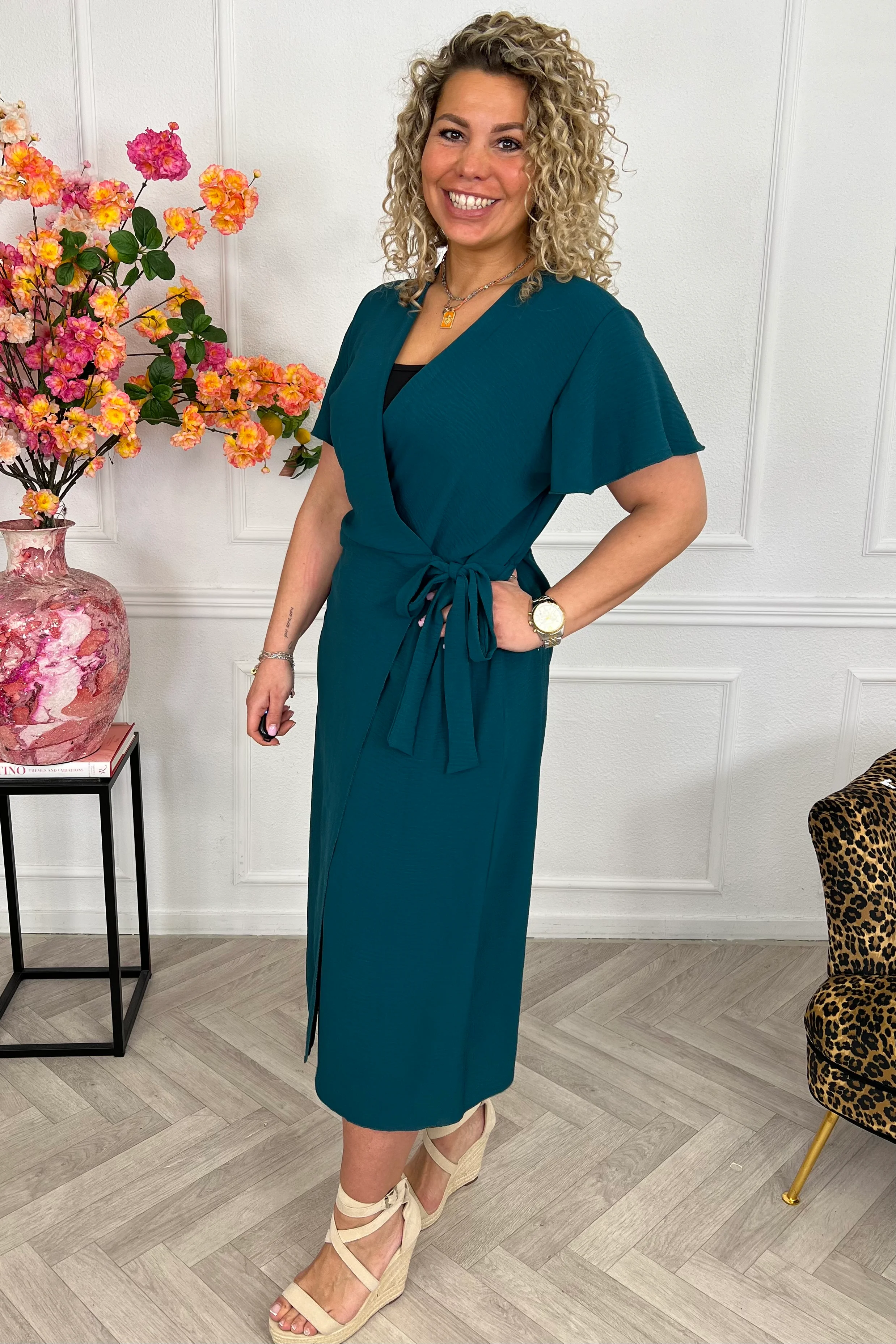 Milano Maxi Wrap Dress - Petrol - Image 6