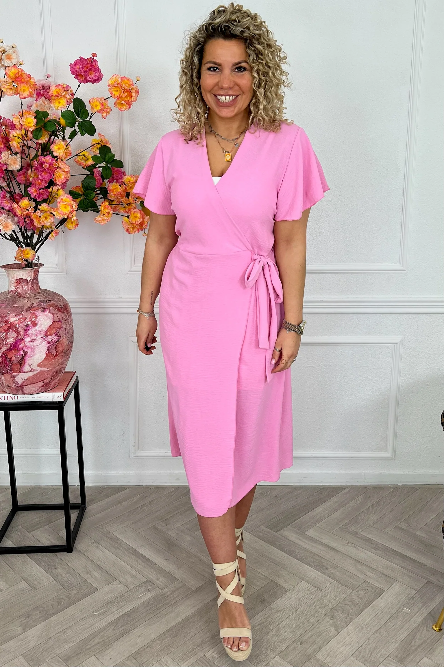 Milano Maxi Wrap Dress - Pink