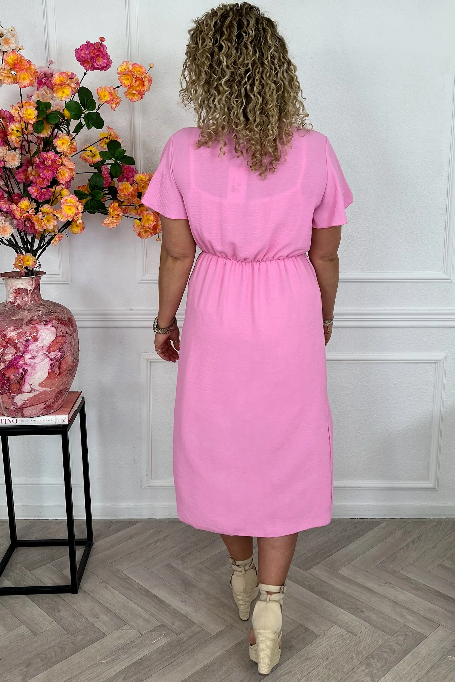 Milano Maxi Wrap Dress - Pink - Image 4