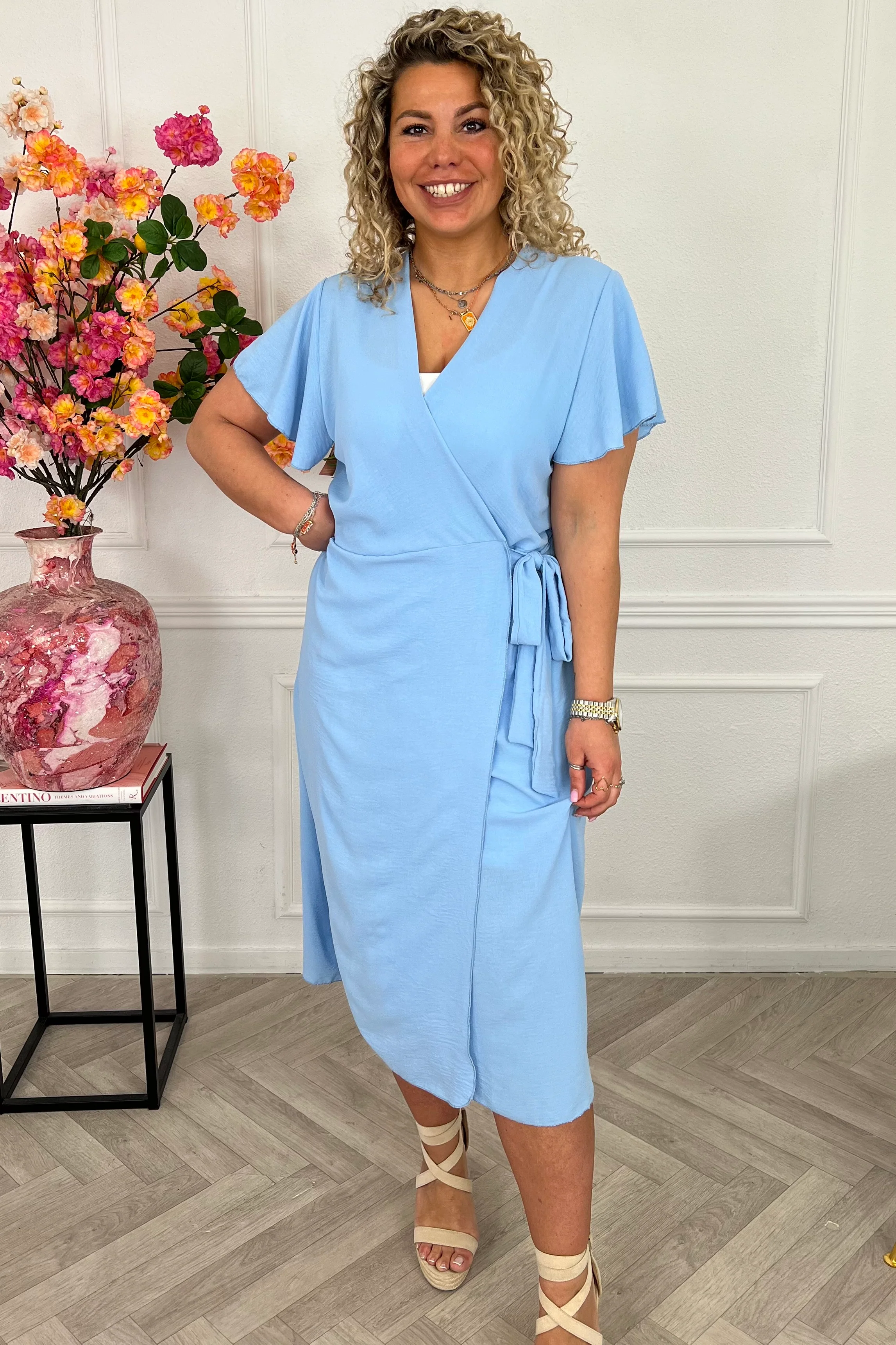 Milano Maxi Wrap Dress - Sky Blue