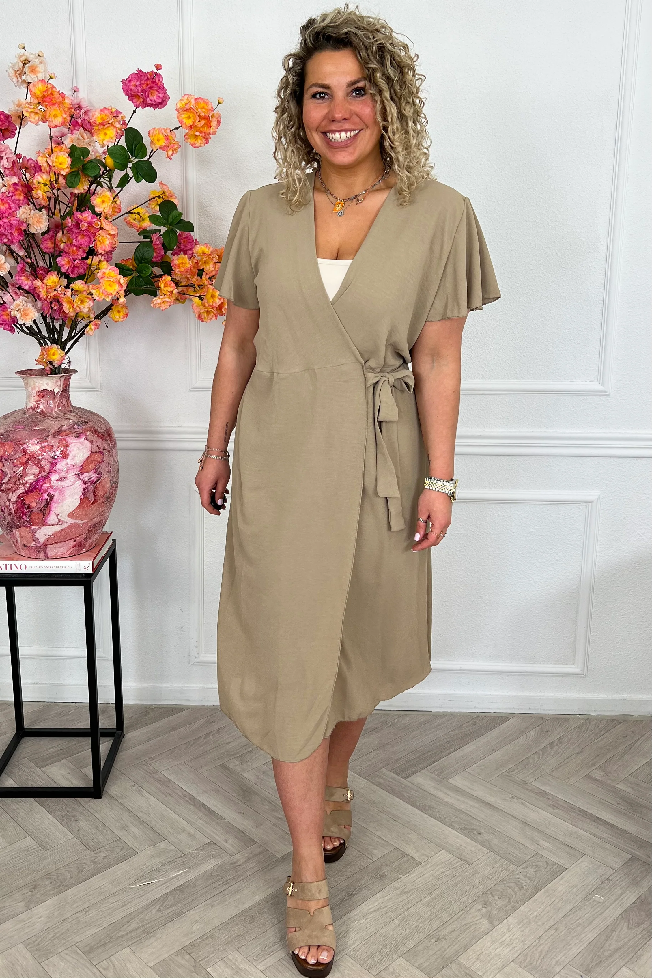 Milano Maxi Wrap Dress - Taupe