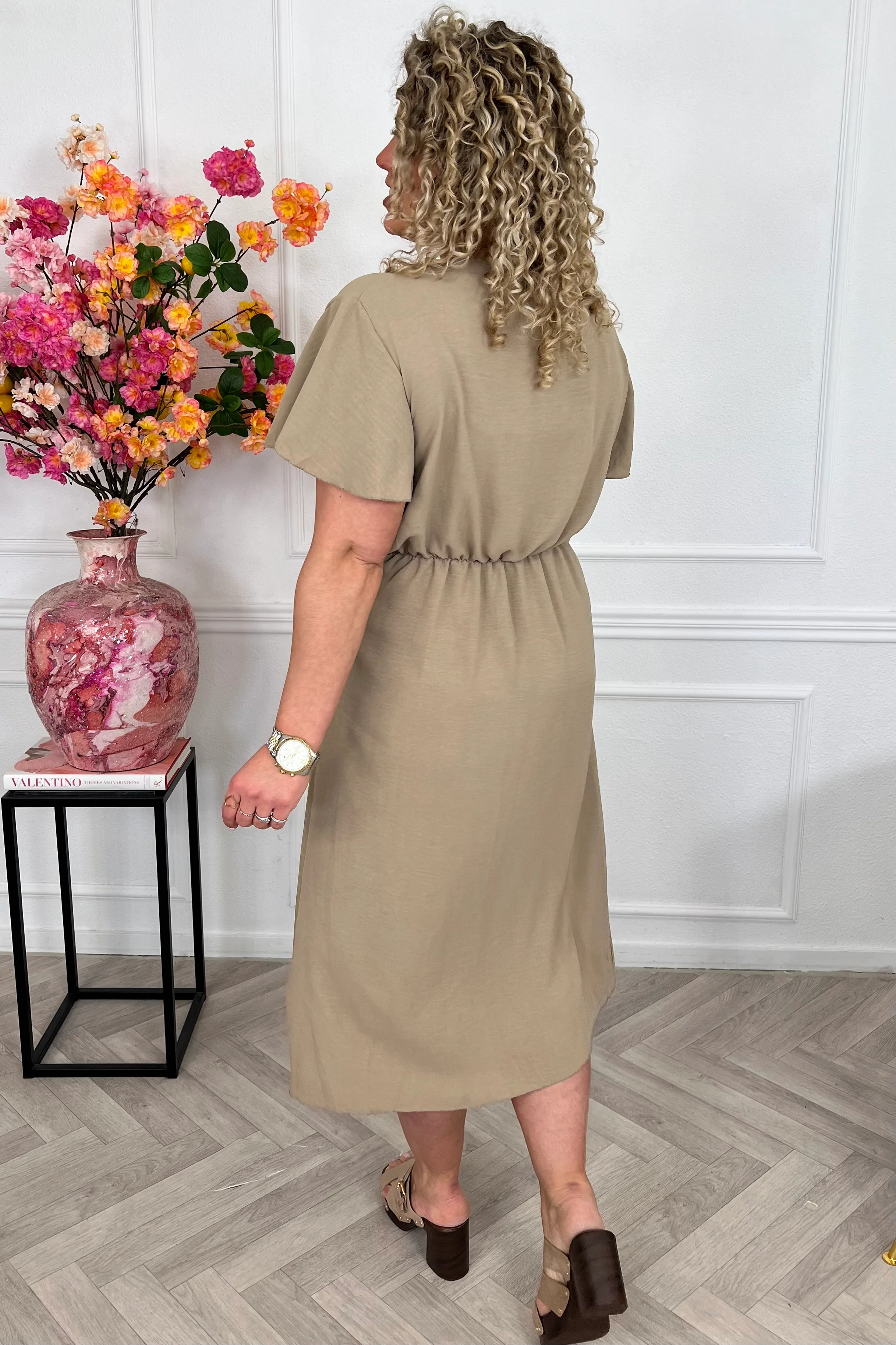 Milano Maxi Wrap Dress - Taupe - Image 2