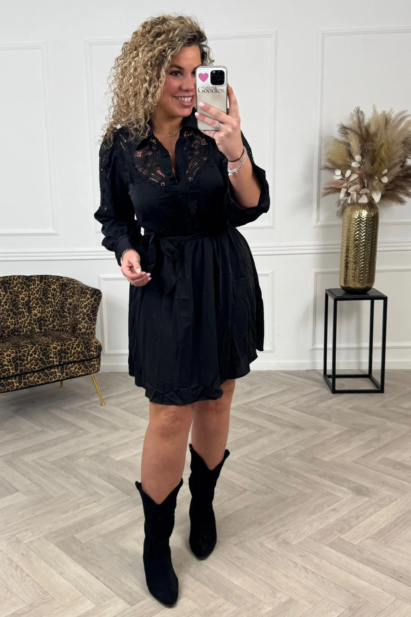 Milly Lace Dress - Black - Image 3