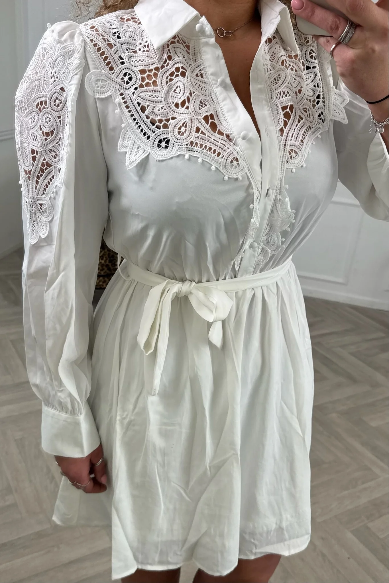 Milly Lace Dress - White - Image 5